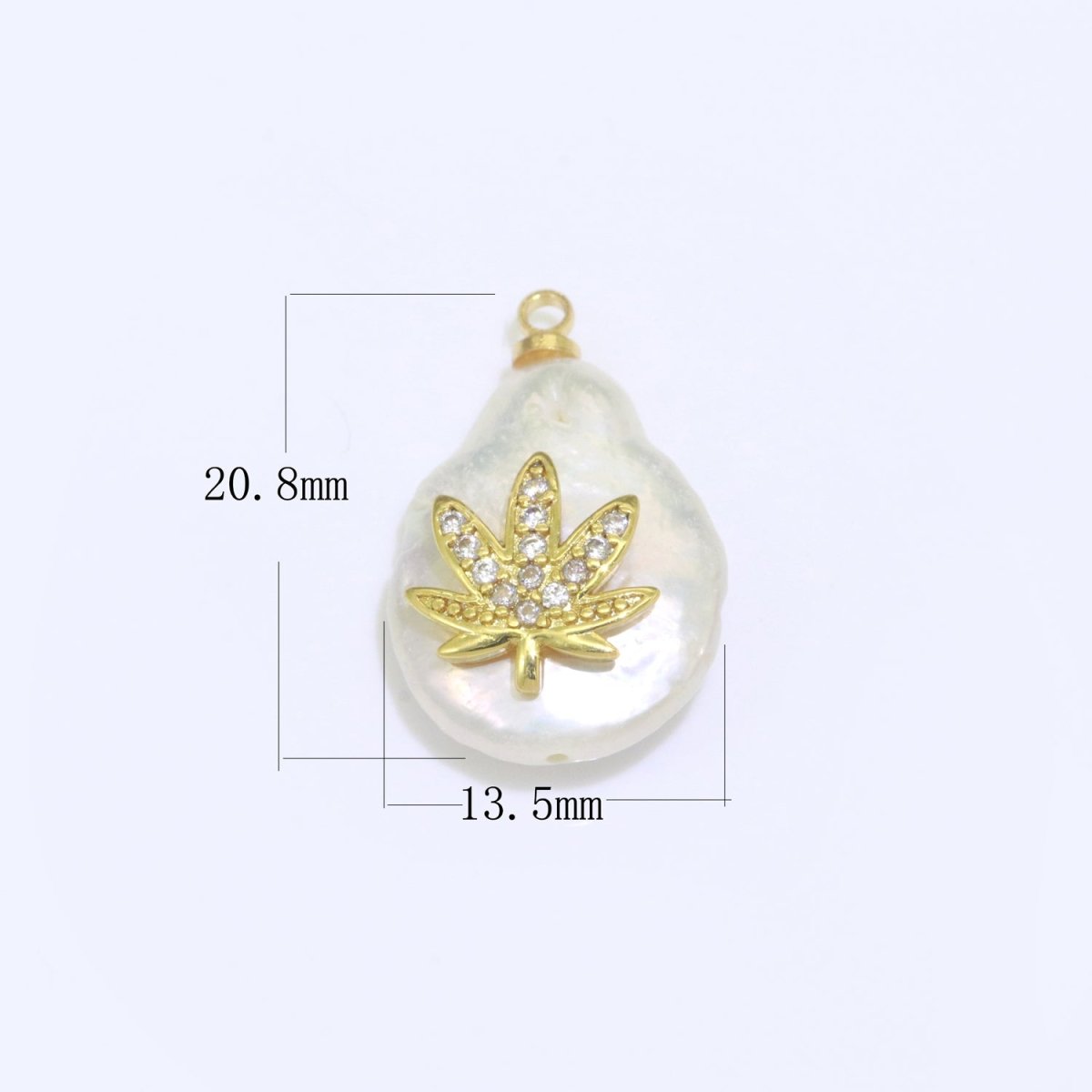 Pearl Gold Evil Eye Charm, Bee, Thunder, Weed, Star Charm Dainty Pear Freeform Pearl Jewelry for Amulet Pendant Jewelry Supply P-1826 P-1827 - DLUXCA