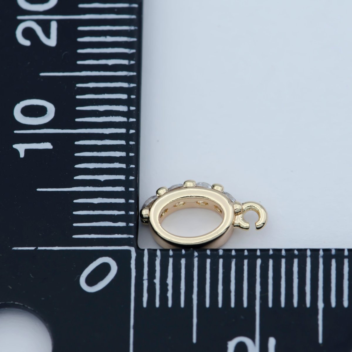 Pendant Bail with Hook CZ Micro Pave Pendant Bail Gold Plated Bail Clasps open link for charm M-359 - DLUXCA