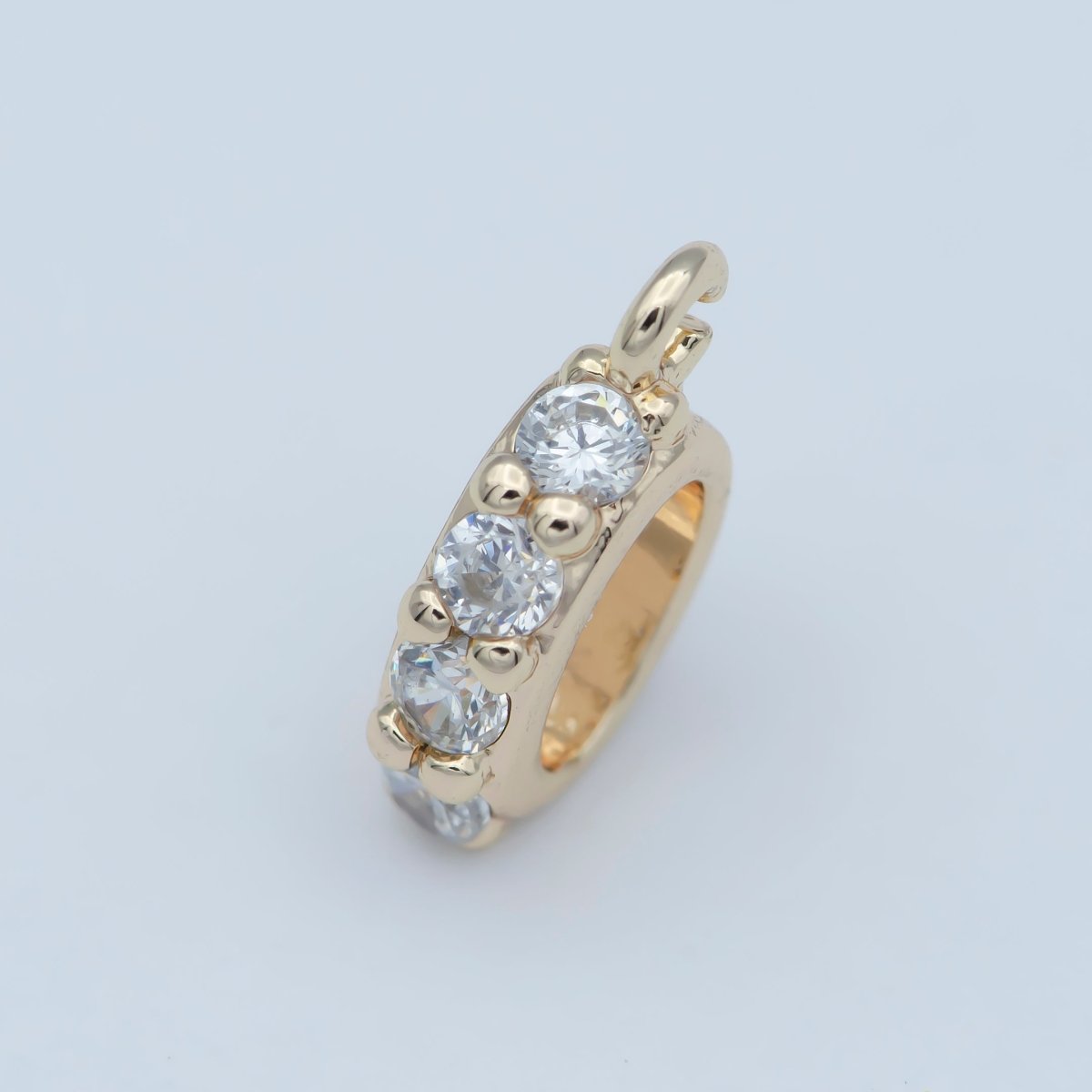 Pendant Bail with Hook CZ Micro Pave Pendant Bail Gold Plated Bail Clasps open link for charm M-359 - DLUXCA