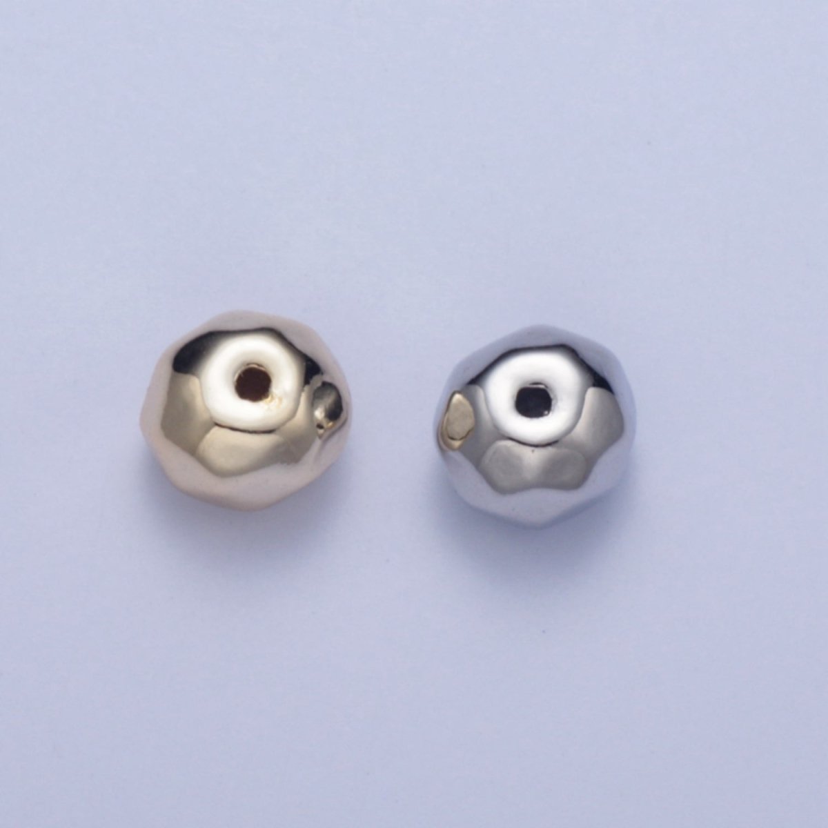 Pieces Pack Abstract 6.4x7.7mm Geometric Spacer Bead Jewelry Findings in Silver & Gold B-096 B-128 - DLUXCA