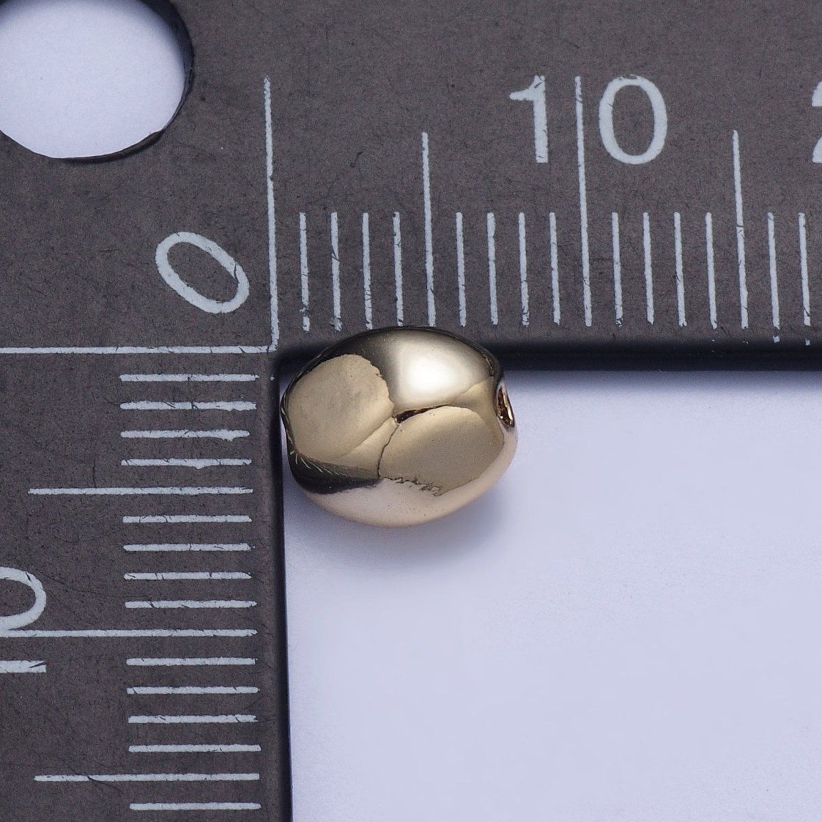 Pieces Pack Abstract Oval 7mmx6.5mm Geometric Spacer Beads Jewelry Findings in Gold & Silver B-097 B-101 - DLUXCA