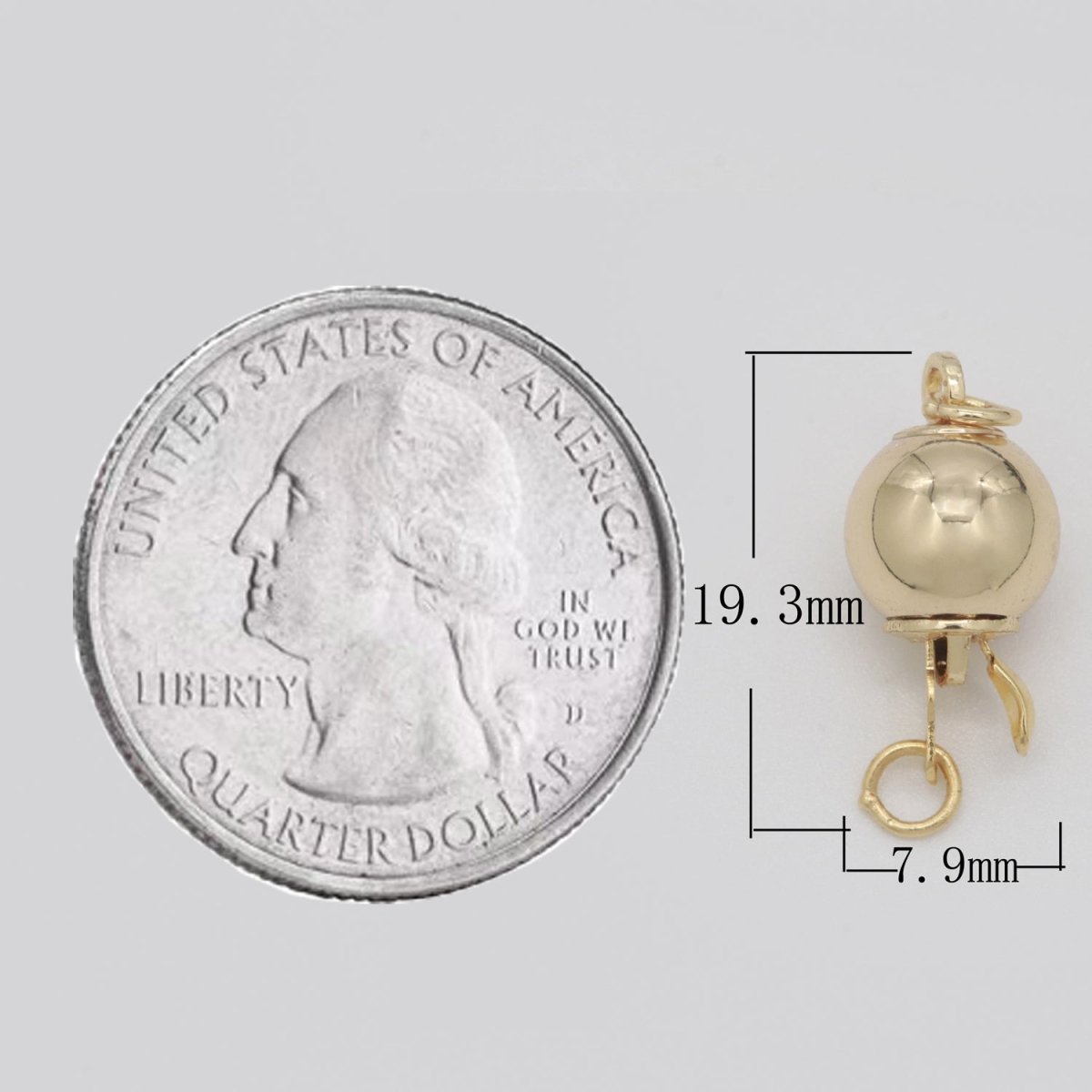 Pinch Clasp Round Ball Bead Clasp for bracelet necklace component L-517 - DLUXCA