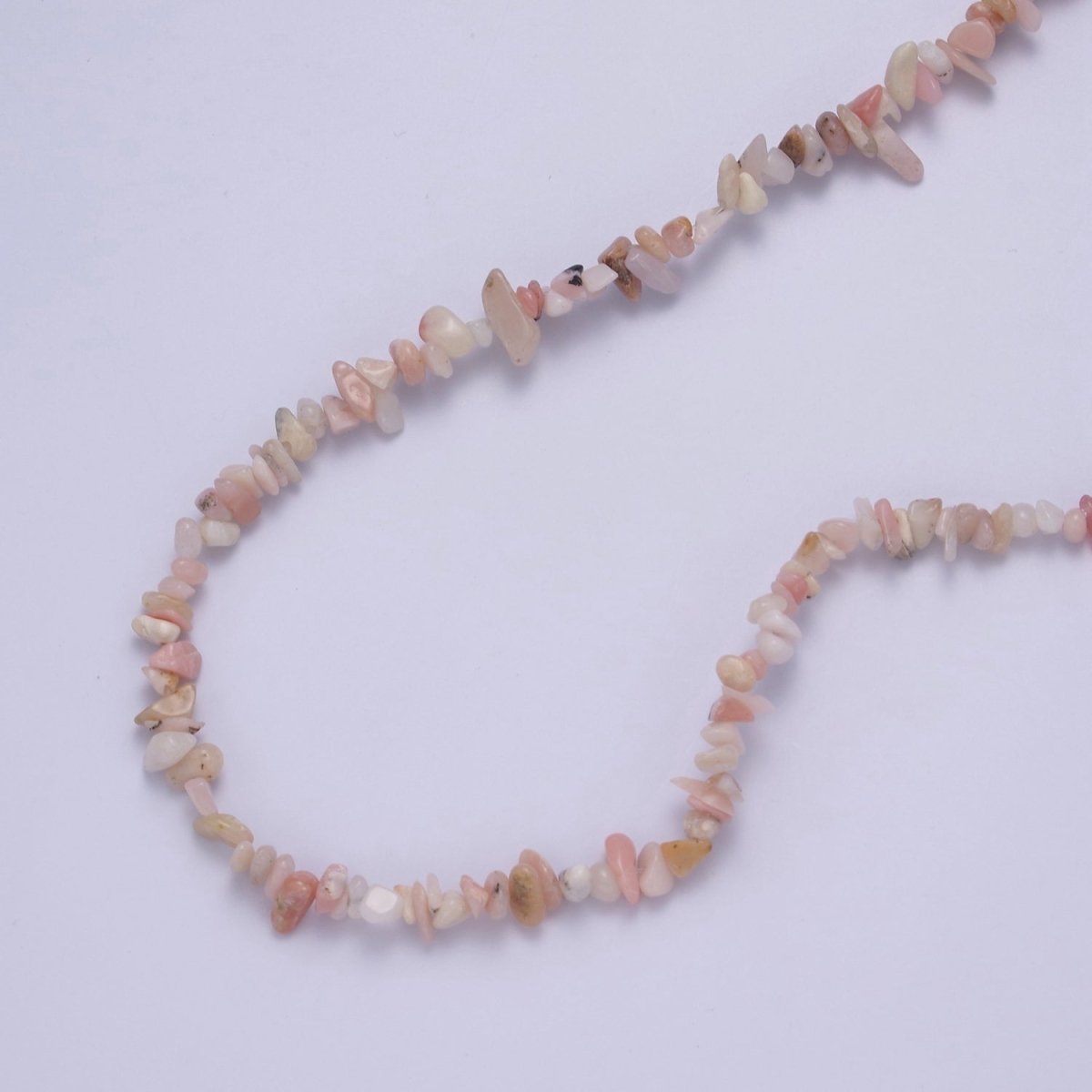 Pink Opal Beaded Necklace - Chip Necklace Healing Crystals, Gemstone Necklace, Handmade Jewelry, Crystal Necklace | WA-631 Clearance Pricing - DLUXCA