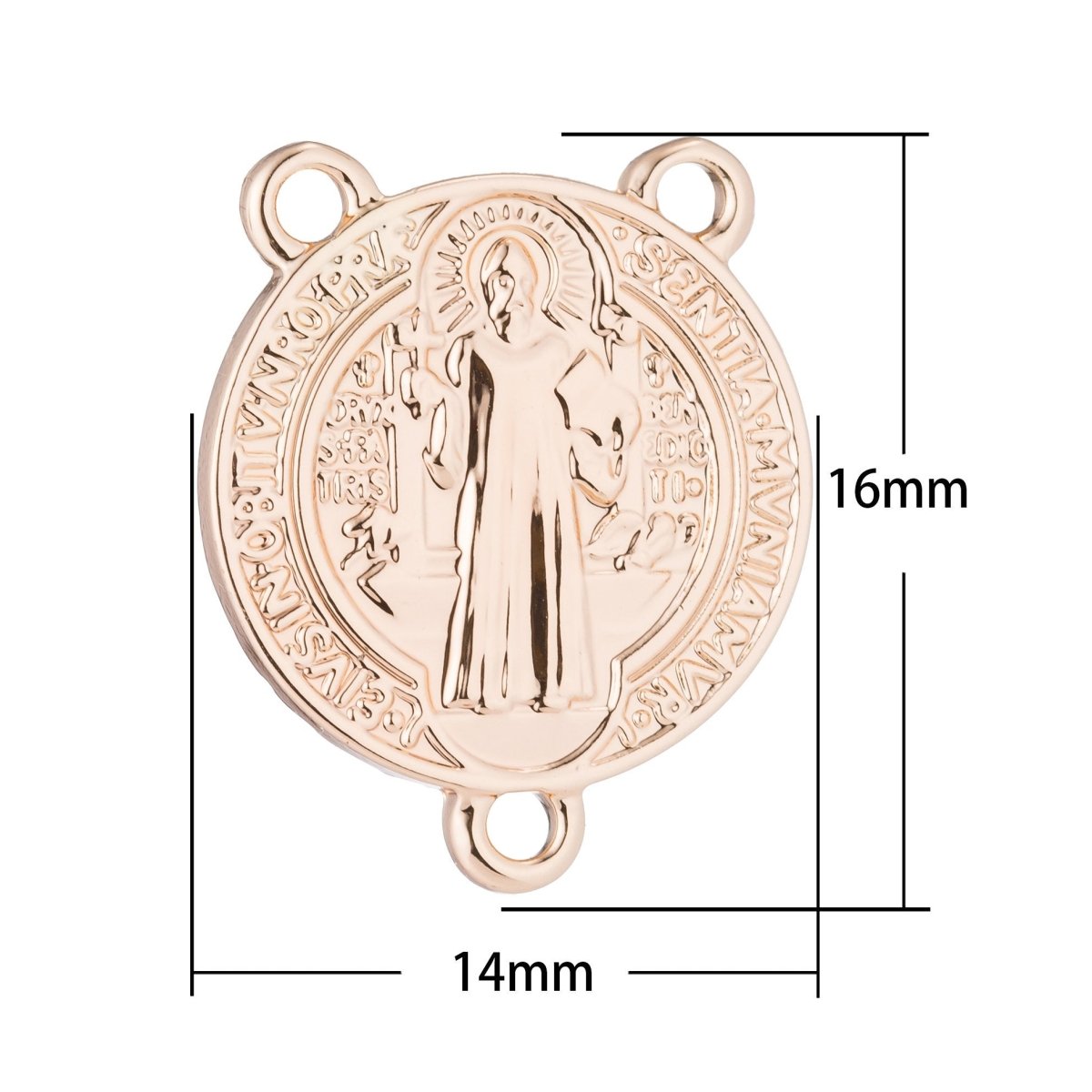 Pinky Gold filled Rosary Centerpiece, Cross, Jesus, Saint, Double Sided, Rosary Making Supply, Necklace Pendant, Findings for supplies F-199 - DLUXCA