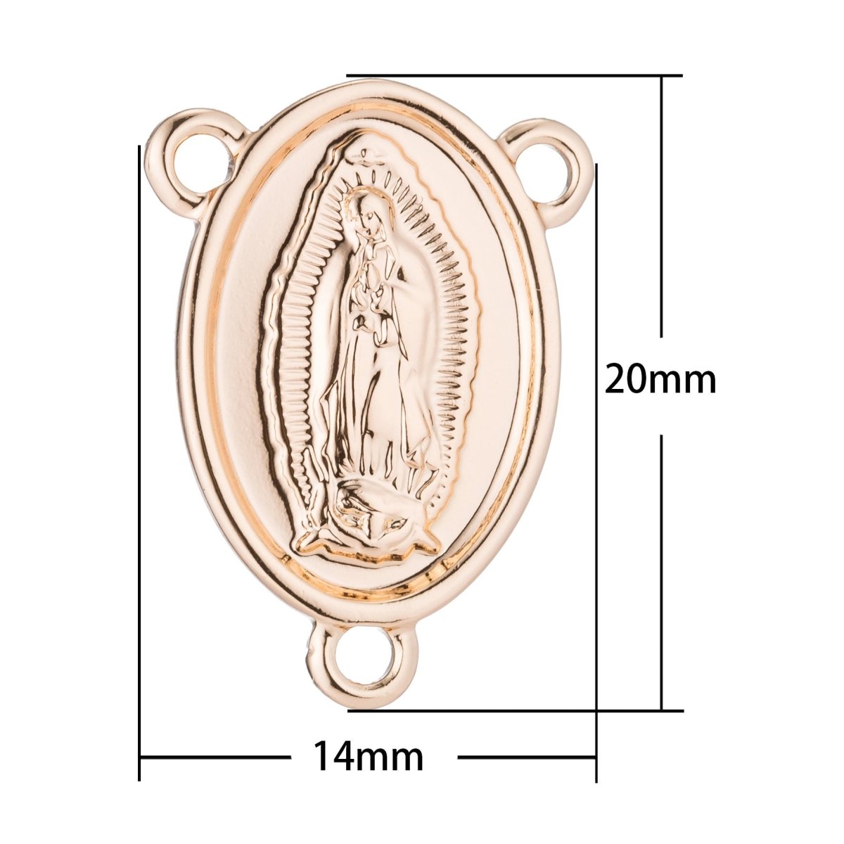 Pinky Gold Filled Rosary Centerpiece, Sacred Heart, Rosary Center, Rosary Making Supplies, Necklace Pendant, Findings for Jewelry Making F-187 - DLUXCA