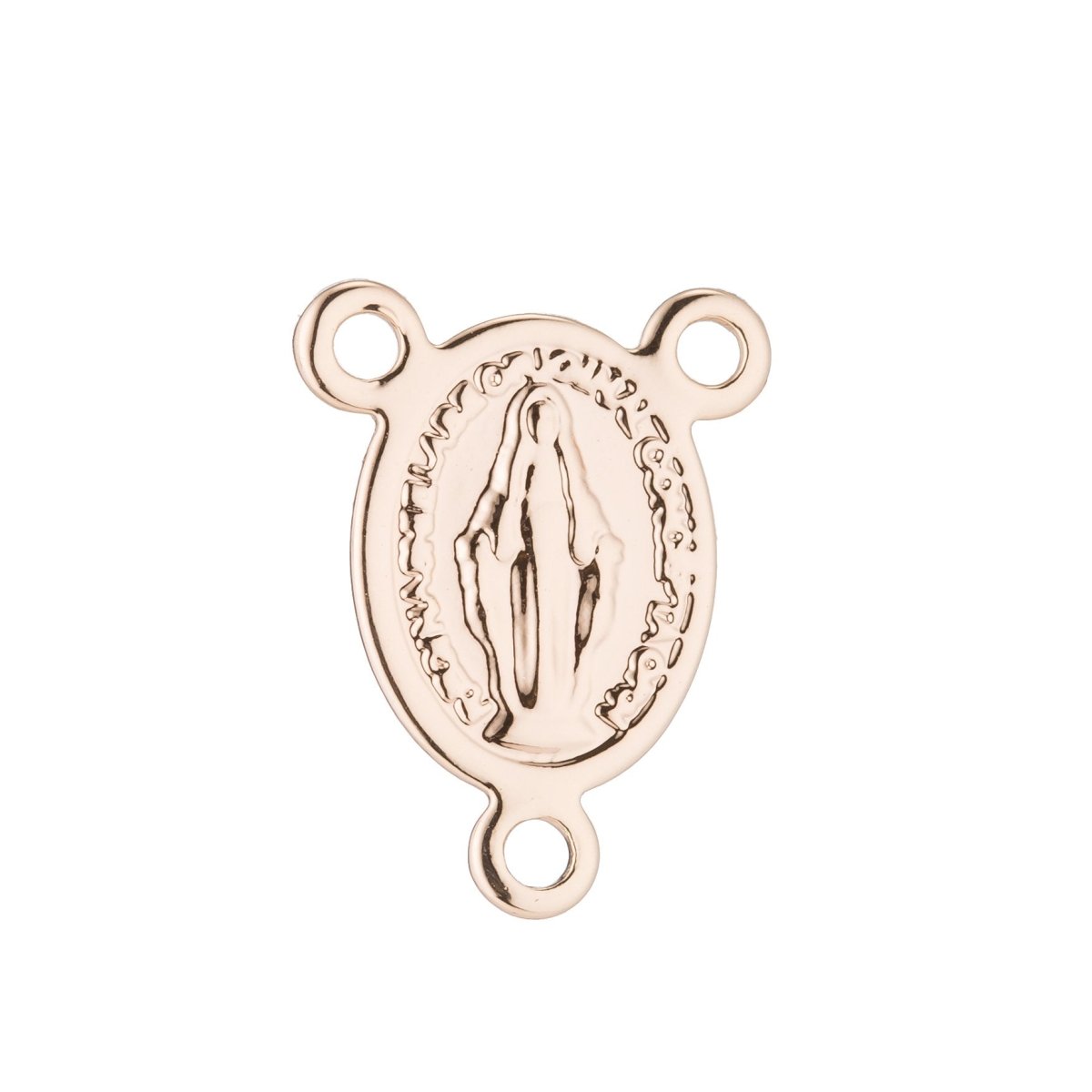 Pinky Gold Miraculous lady Rosary Centerpiece, Immaculate Heart Mary, Rosary Making Supply, Necklace Pendant, Findings Jewelry Making F-205 - DLUXCA