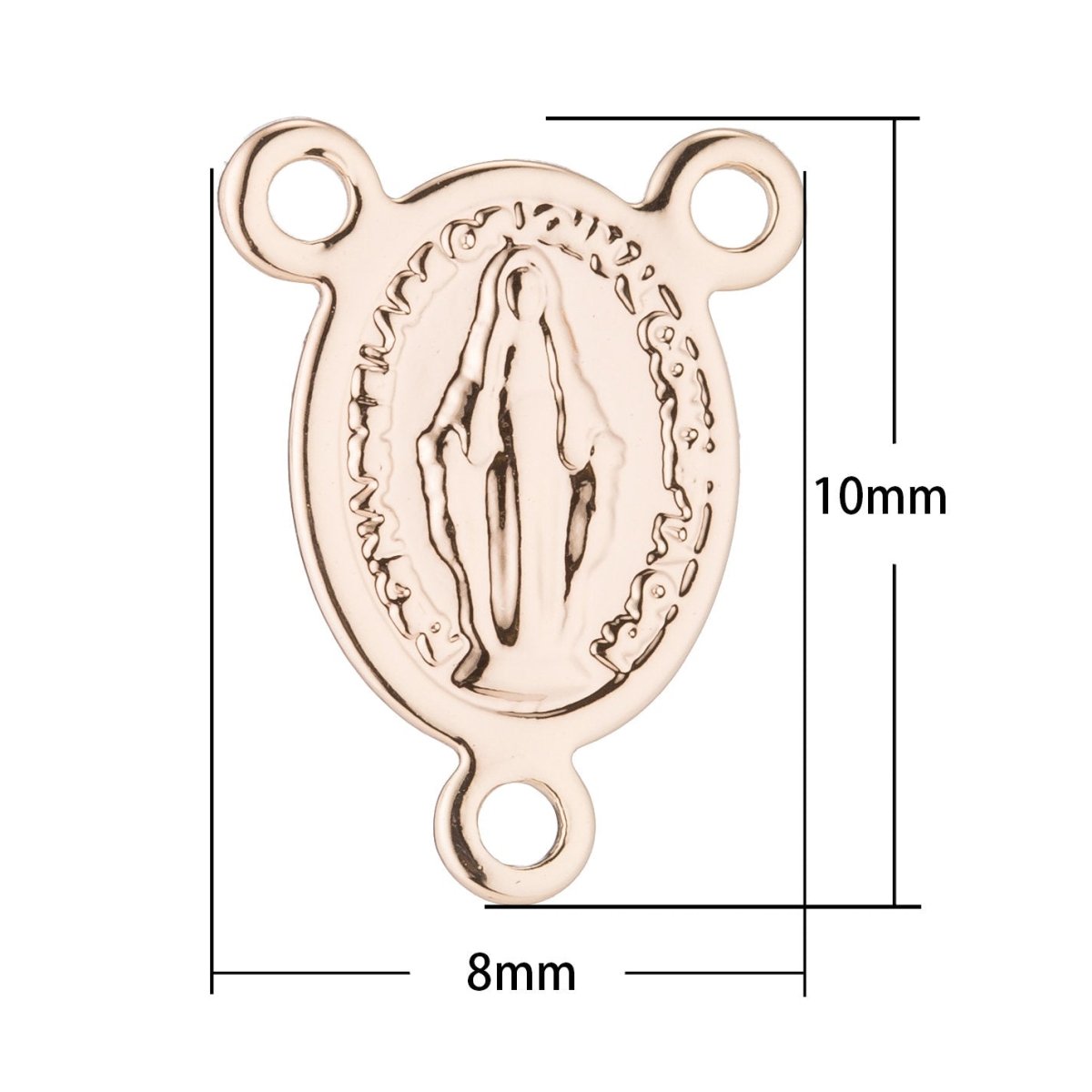 Pinky Gold Miraculous lady Rosary Centerpiece, Immaculate Heart Mary, Rosary Making Supply, Necklace Pendant, Findings Jewelry Making F-205 - DLUXCA