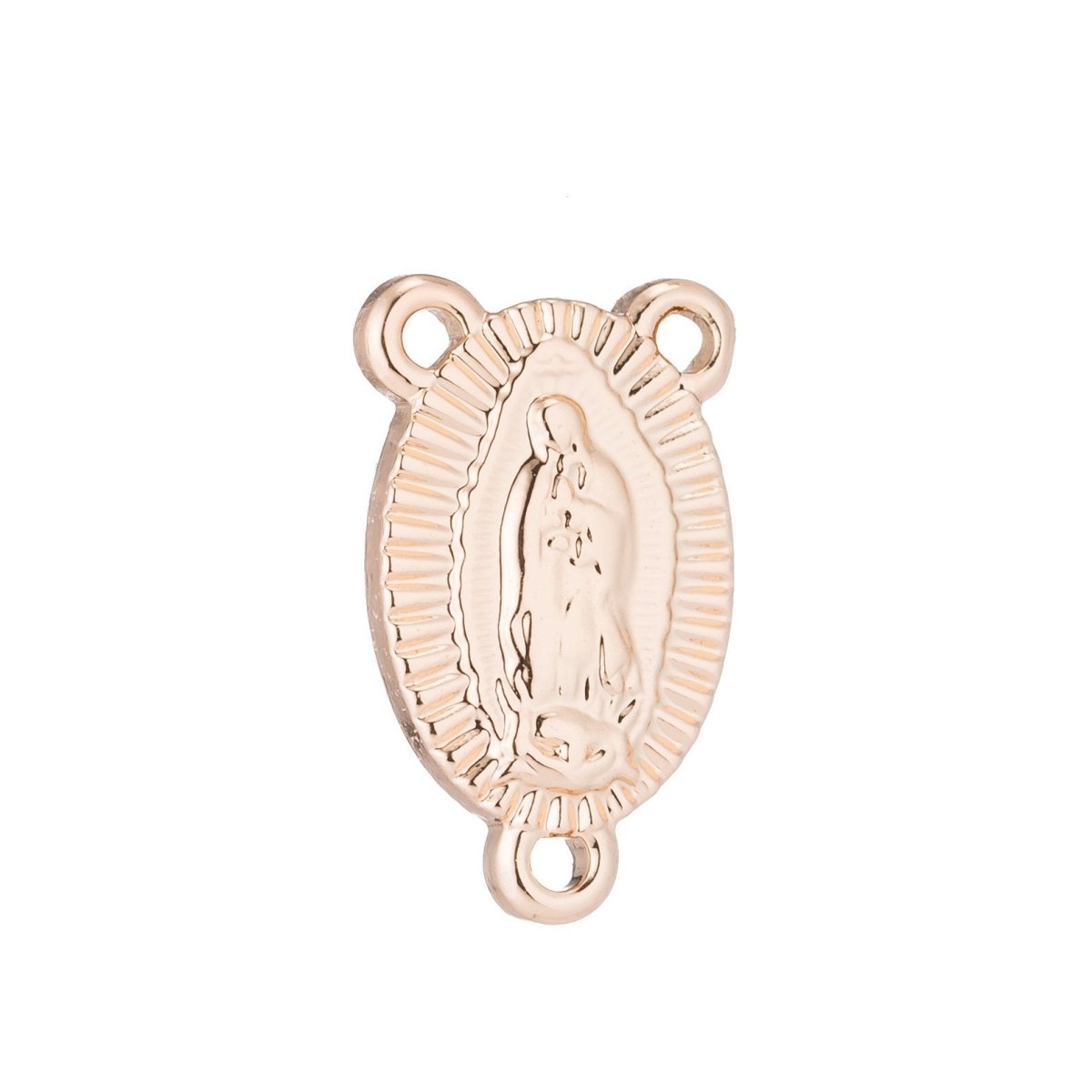 Pinky Gold Rosary Metal Centerpiece, Immaculate Mary, Rosary Making Supply, Necklace Pendant, Findings for Jewelry Making F-203 - DLUXCA