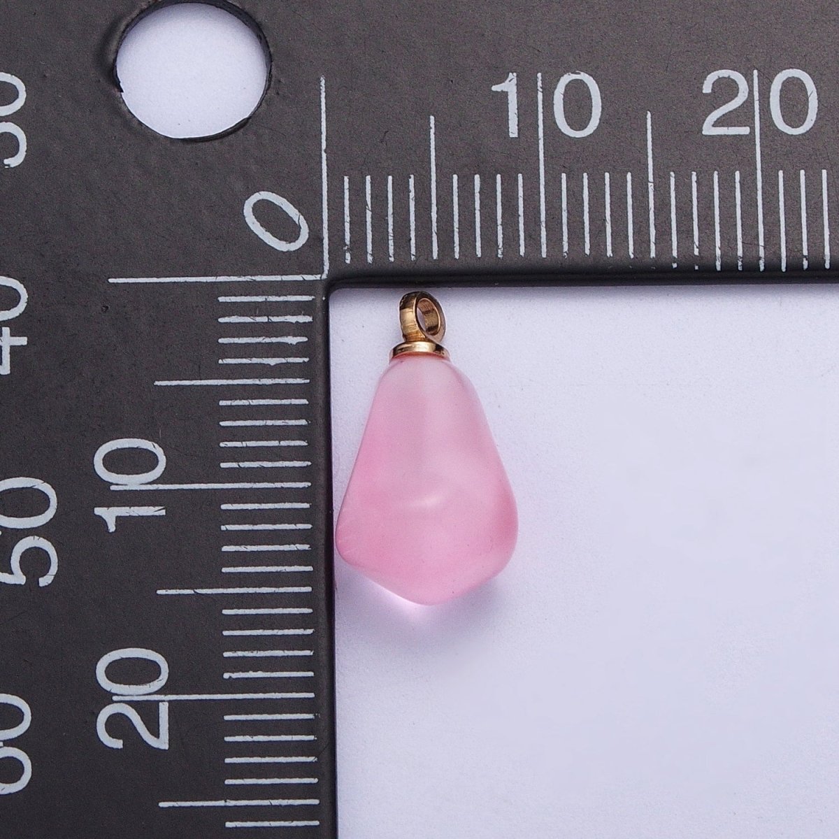 Pomegranate Seed Fruit Abstract Geometric Pink Red Resin Gold Charms For Jewelry Making | X-734 X-753 X-754 - DLUXCA