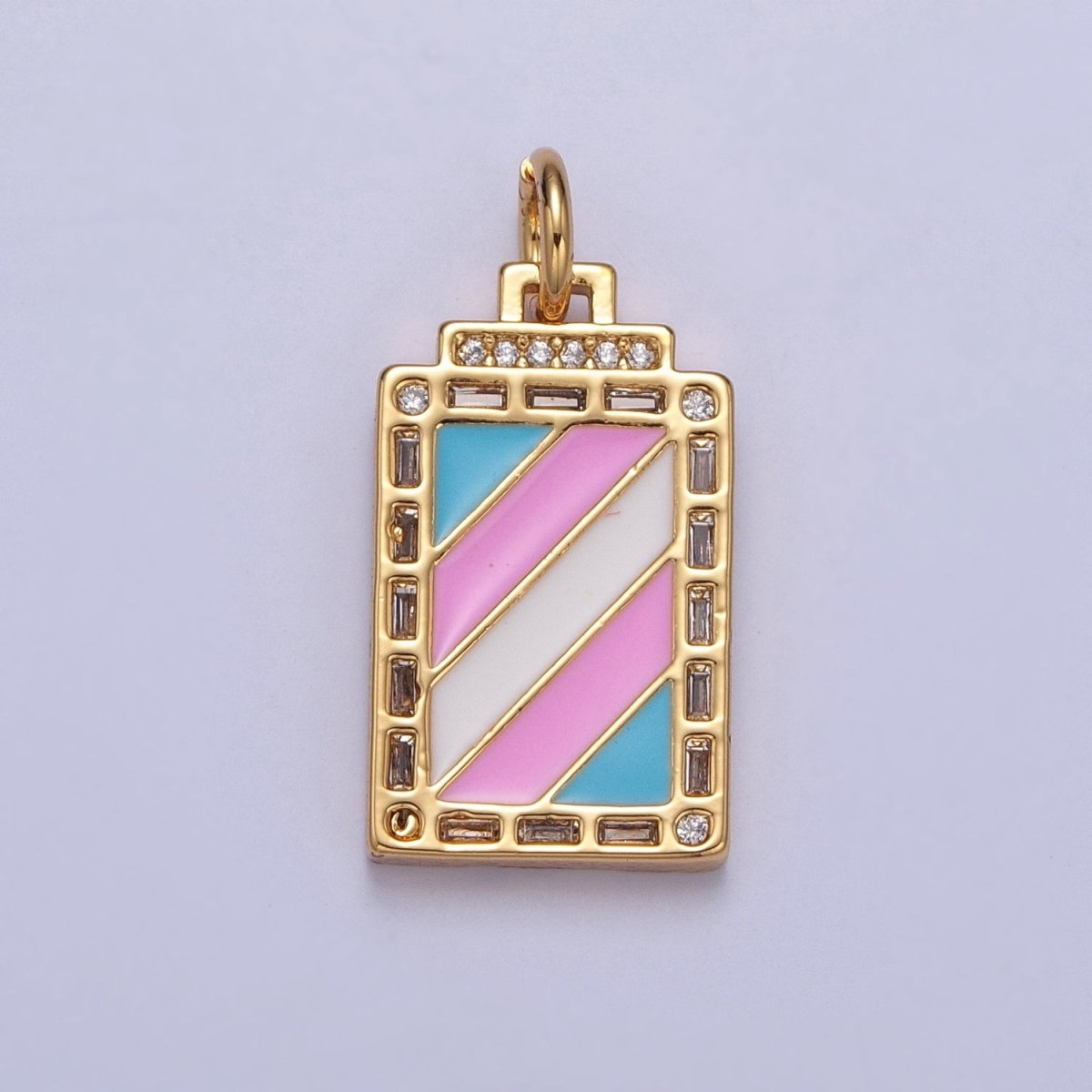 Pride Flag Charm LGBTQ Pendant 14k Gold Filled Tag Charm Trans Gay Pansexual Nonbinary Non Binary Bisexual Asexual E-752~E-757 - DLUXCA