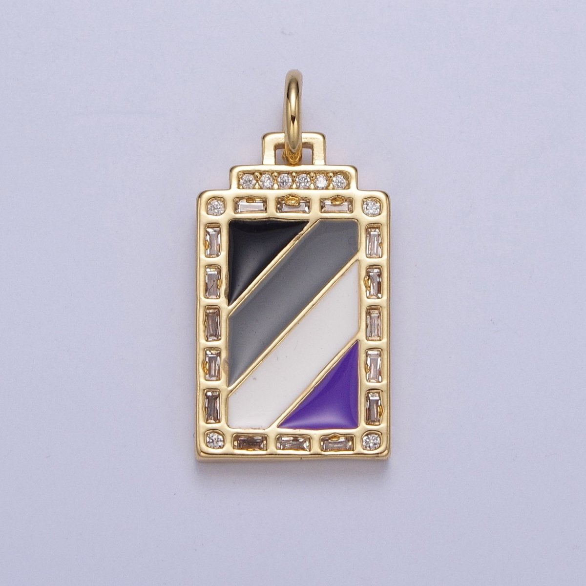 Pride Flag Charm LGBTQ Pendant 14k Gold Filled Tag Charm Trans Gay Pansexual Nonbinary Non Binary Bisexual Asexual E-752~E-757 - DLUXCA