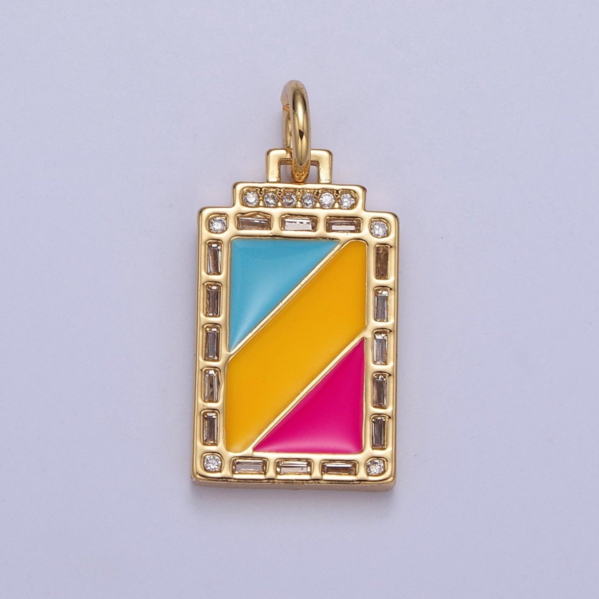 Pride Flag Charm LGBTQ Pendant 14k Gold Filled Tag Charm Trans Gay Pansexual Nonbinary Non Binary Bisexual Asexual E-752~E-757 - DLUXCA