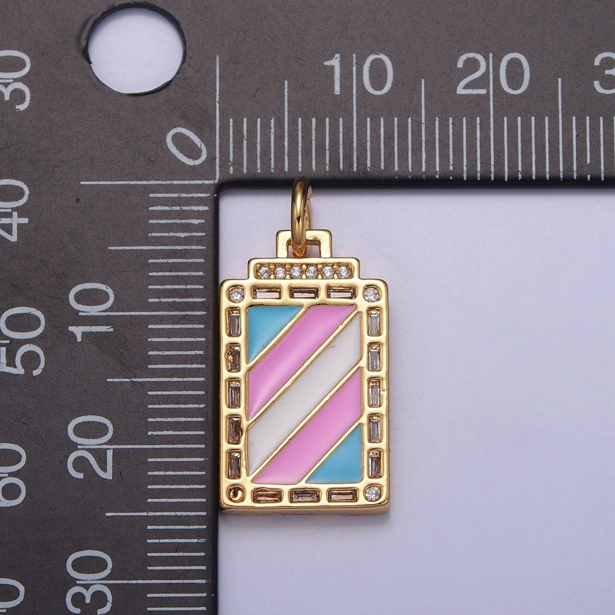 Pride Flag Charm LGBTQ Pendant 14k Gold Filled Tag Charm Trans Gay Pansexual Nonbinary Non Binary Bisexual Asexual E-752~E-757 - DLUXCA