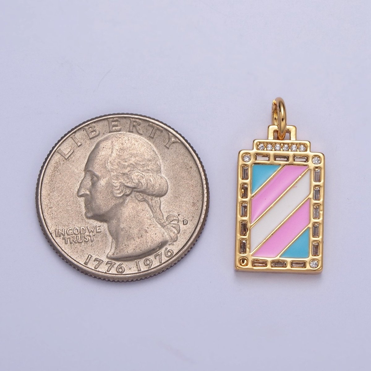 Pride Flag Charm LGBTQ Pendant 14k Gold Filled Tag Charm Trans Gay Pansexual Nonbinary Non Binary Bisexual Asexual E-752~E-757 - DLUXCA