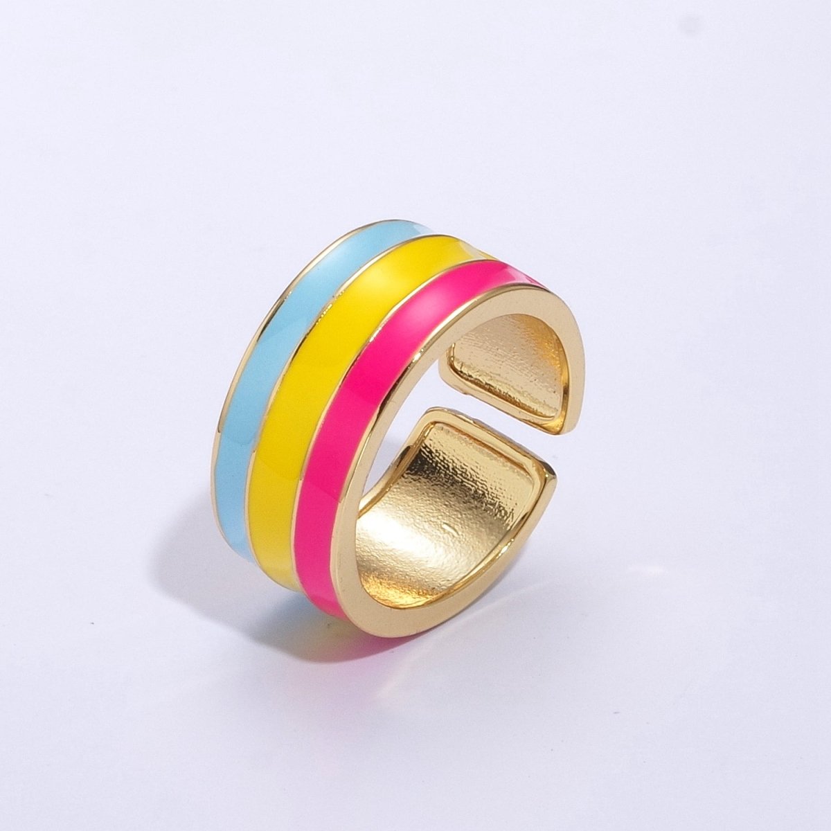 Pride Flag Rings LGBTQ Ring Gold Filled Open Adjustable Stackable Ring Trans Gay Pansexual Nonbinary Non Binary Bisexual Genderfluid Asexual Genderqueer U-061~U-068 - DLUXCA