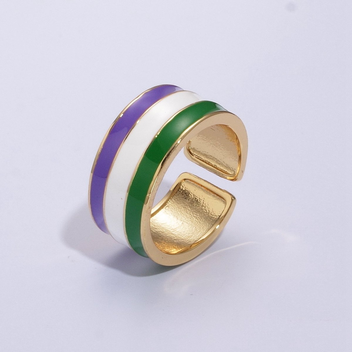 Pride Flag Rings LGBTQ Ring Gold Filled Open Adjustable Stackable Ring Trans Gay Pansexual Nonbinary Non Binary Bisexual Genderfluid Asexual Genderqueer U-061~U-068 - DLUXCA