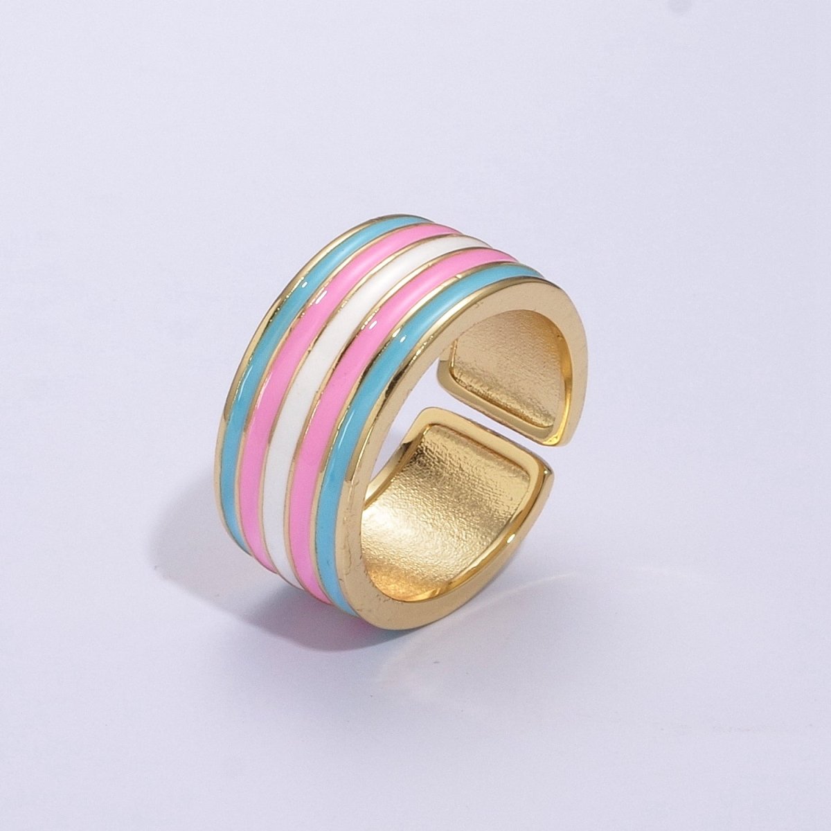 Pride Flag Rings LGBTQ Ring Gold Filled Open Adjustable Stackable Ring Trans Gay Pansexual Nonbinary Non Binary Bisexual Genderfluid Asexual Genderqueer U-061~U-068 - DLUXCA