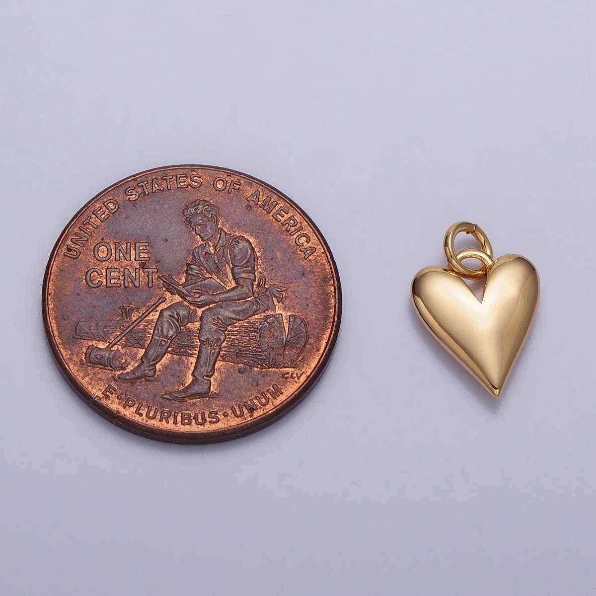 Puffed Heart Minimalist Valentine Add-On Charm in Gold & Silver | AC-305 AC-306 - DLUXCA