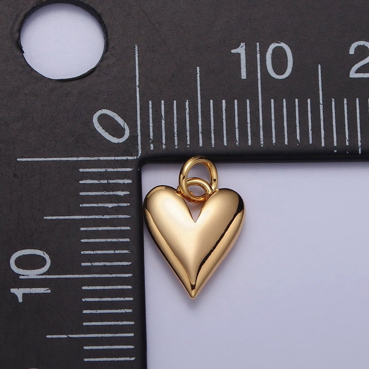 Puffed Heart Minimalist Valentine Add-On Charm in Gold & Silver | AC-305 AC-306 - DLUXCA