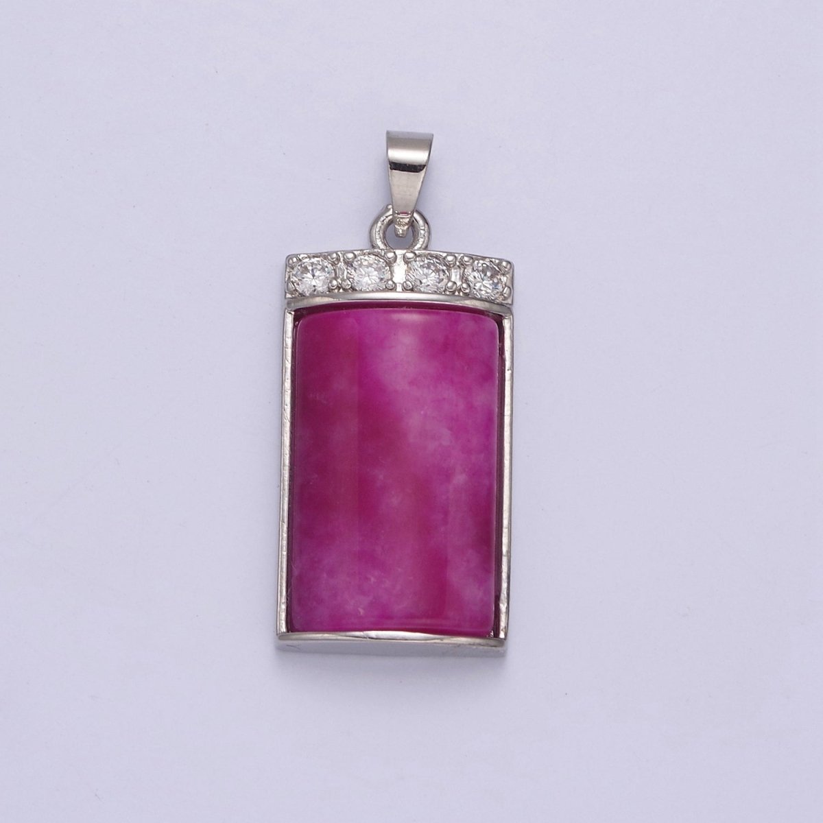 Purple Jade Pendant Vintage Design Drop Charm for Necklace W-632 W-633 - DLUXCA