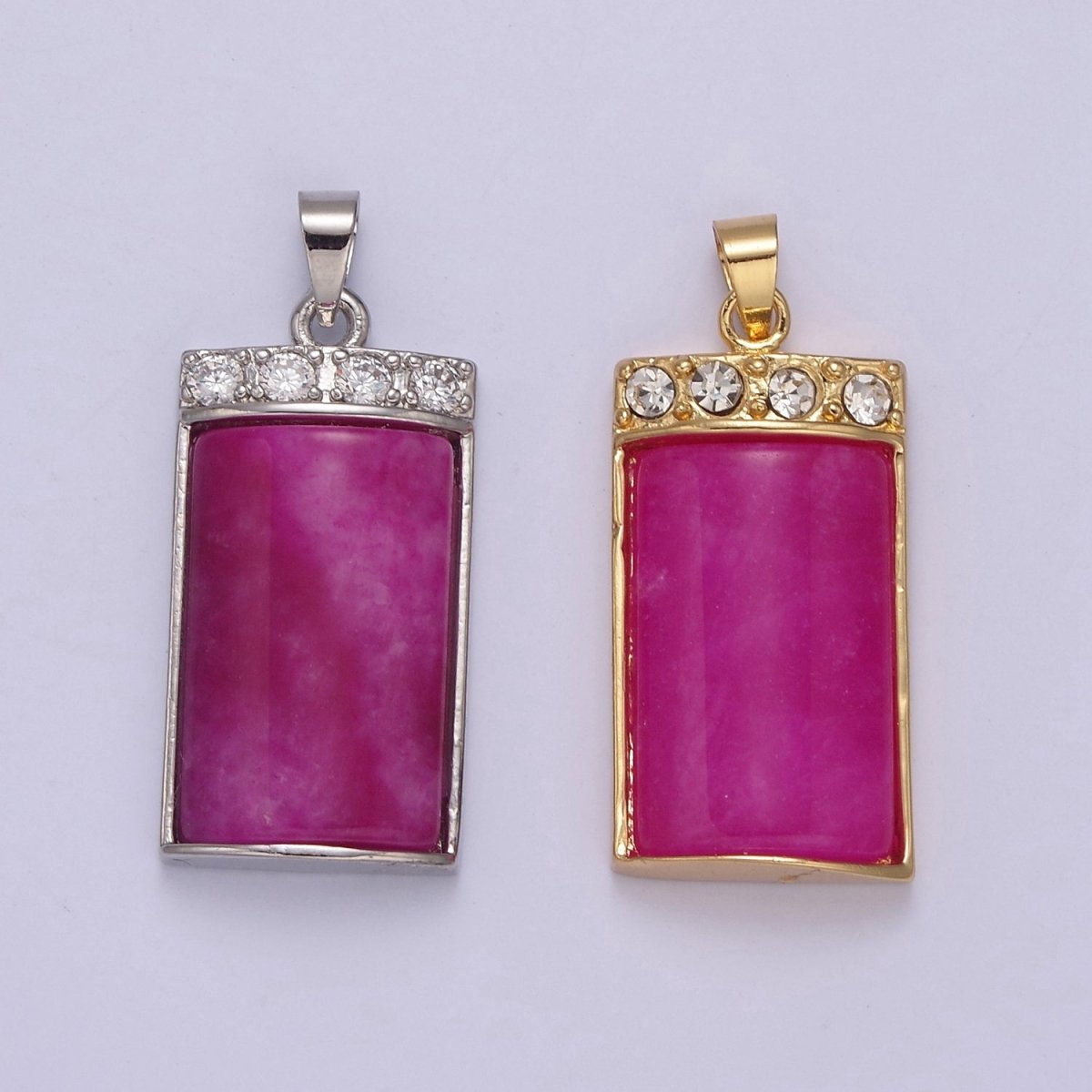 Purple Jade Pendant Vintage Design Drop Charm for Necklace W-632 W-633 - DLUXCA