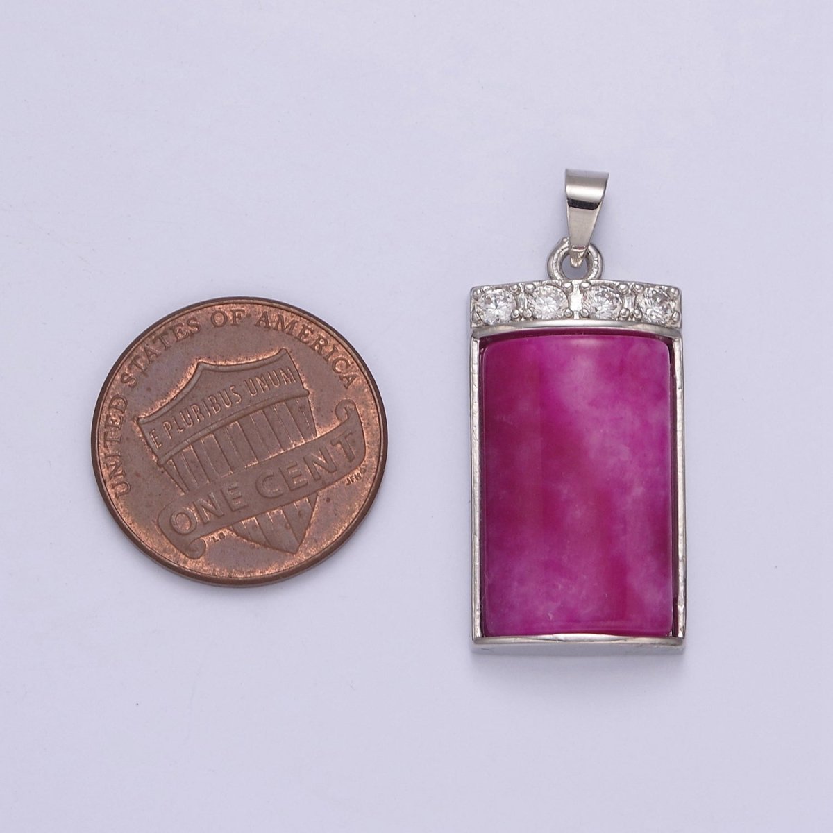 Purple Jade Pendant Vintage Design Drop Charm for Necklace W-632 W-633 - DLUXCA