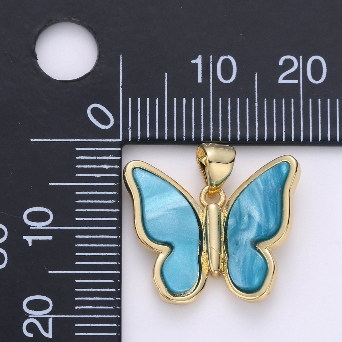 Purple Mariposa Butterfly Charm Pearl Butterfly Charm Acrylic Pendant for Necklace Earring Bracelet Component Real Gold Plated Tarnish Free I-849~I-851 - DLUXCA
