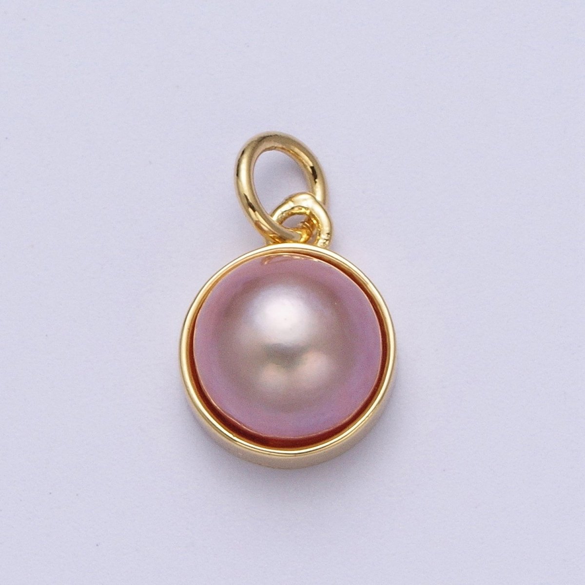 Purple White Round Pearl Gold Charm Jewelry Making Supply | X-751 X-752 - DLUXCA