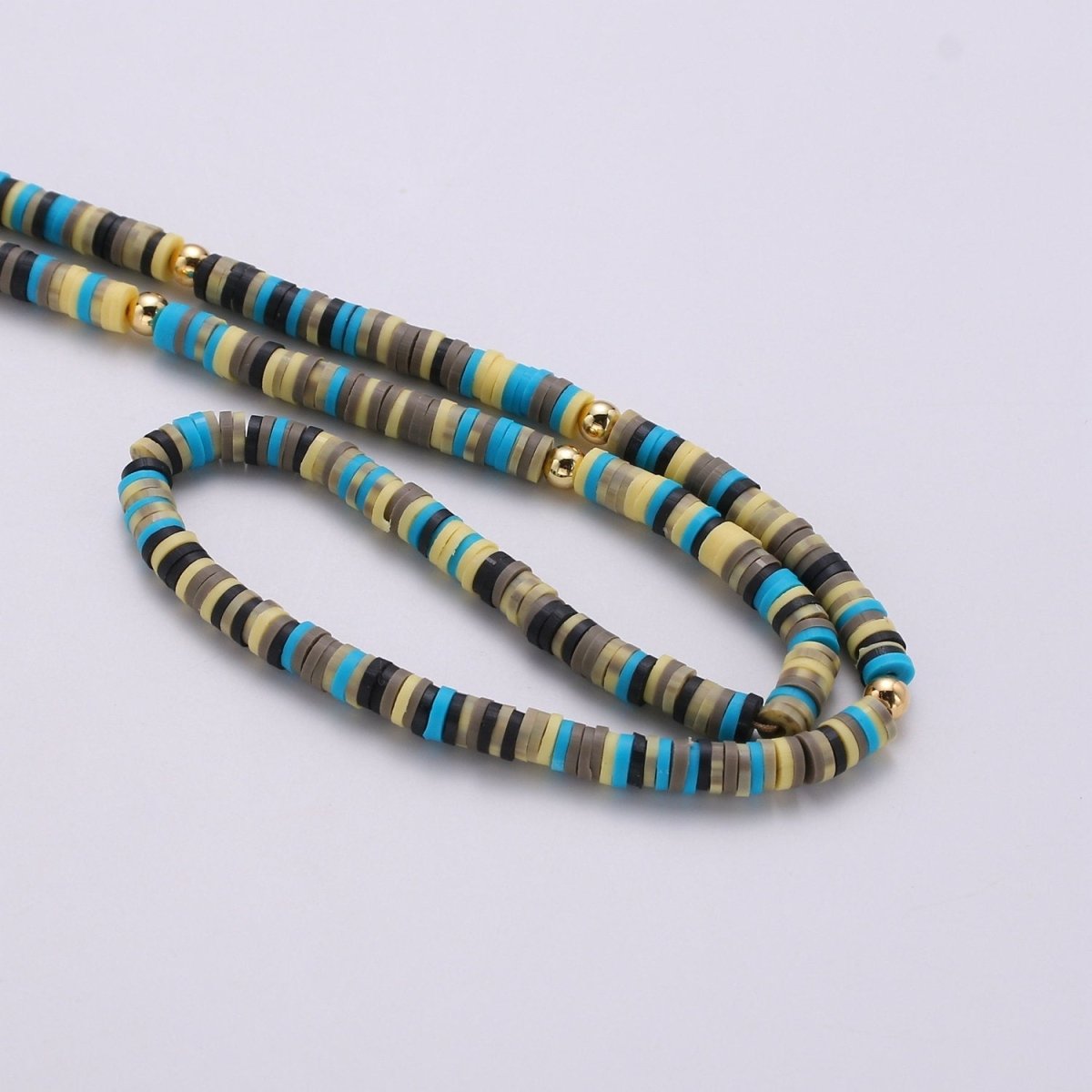 Rainbow Beaded Mask Chain Lanyard - Face Mask Chain - Face Mask Necklace - Heishi Rainbow, Blue Brown Mask Holder Handmade Jewelry Gift, FMHC-08 - DLUXCA