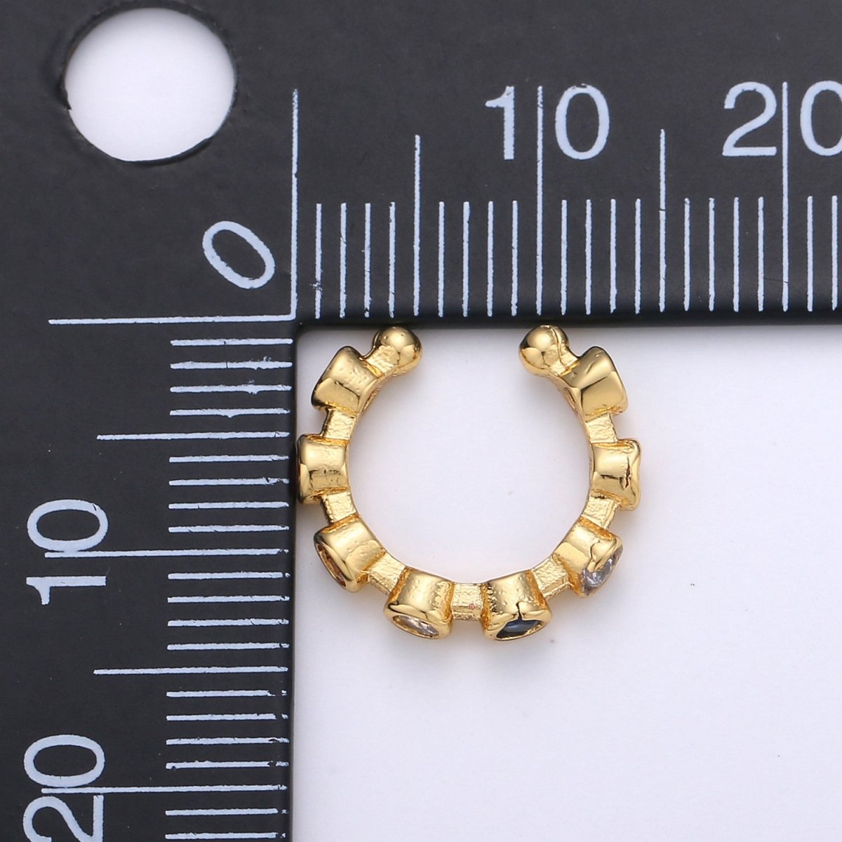 Rainbow Dots Gold Filled Earcuffs AI-092 - DLUXCA