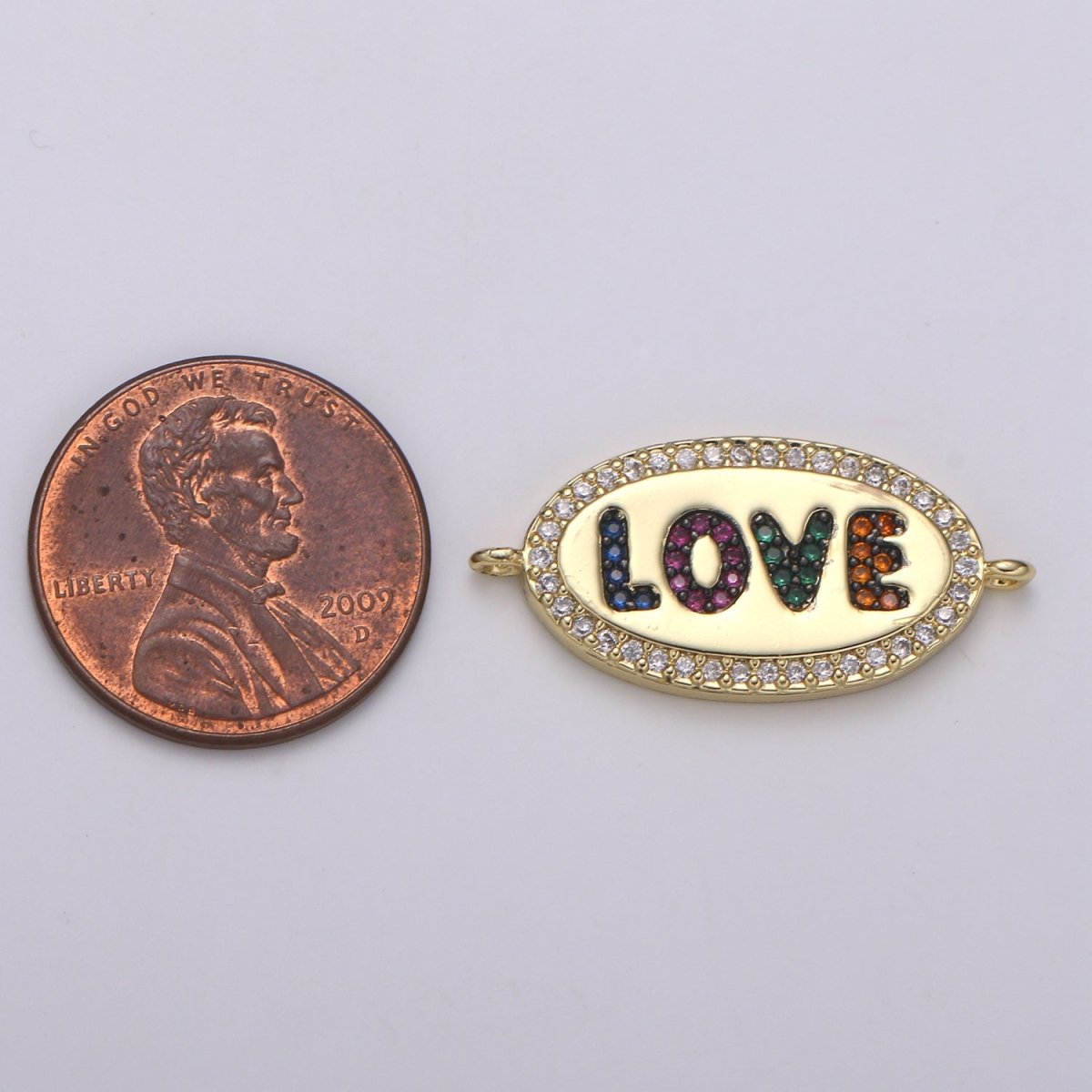 Rainbow Gold Filled "LOVE" Connectors F-580 - DLUXCA