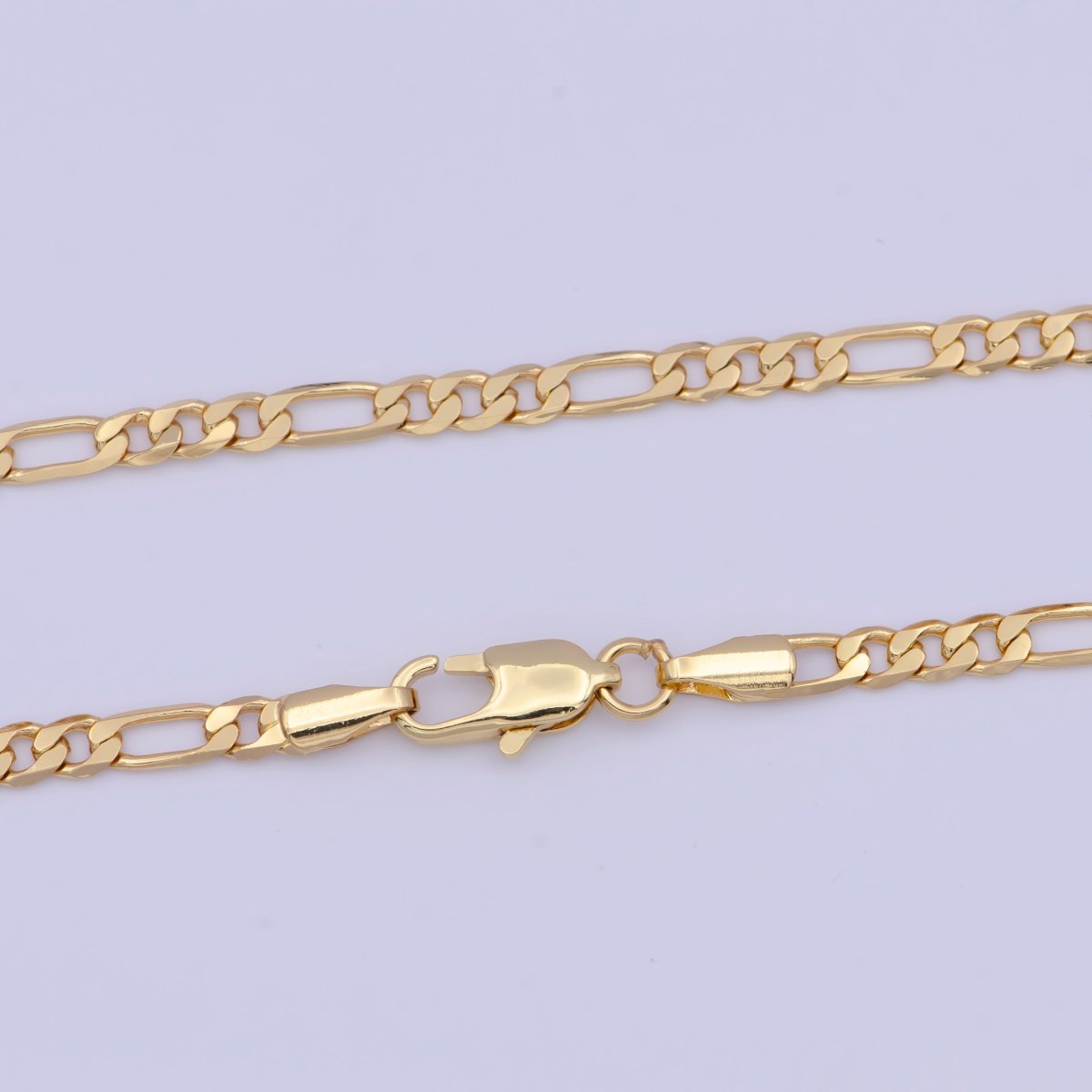 Ready to Use Gold Filled Figaro Necklace Chain, Layering Figaro Chain, Dainty 3.3mm Figaro Necklace w/Lobster Clasps | WA-1363 WA-1407 WA-1408 Clearance Pricing - DLUXCA