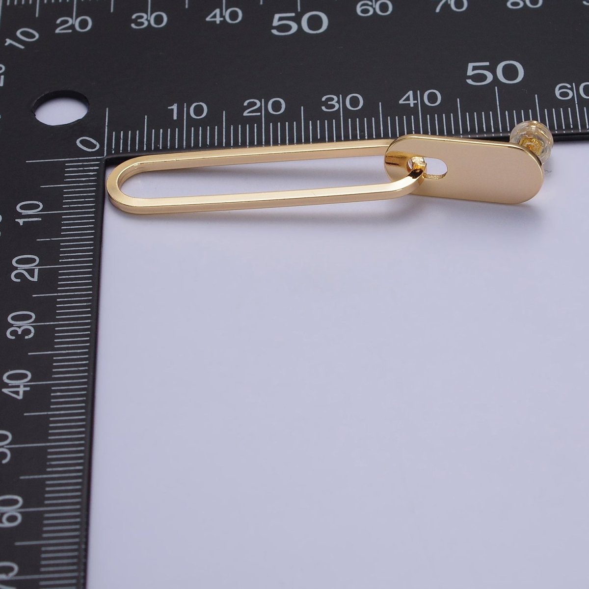 Rectangular Oblong Link Dangle Drop Stud Earrings in Gold & Silver | AB164 AB165 - DLUXCA