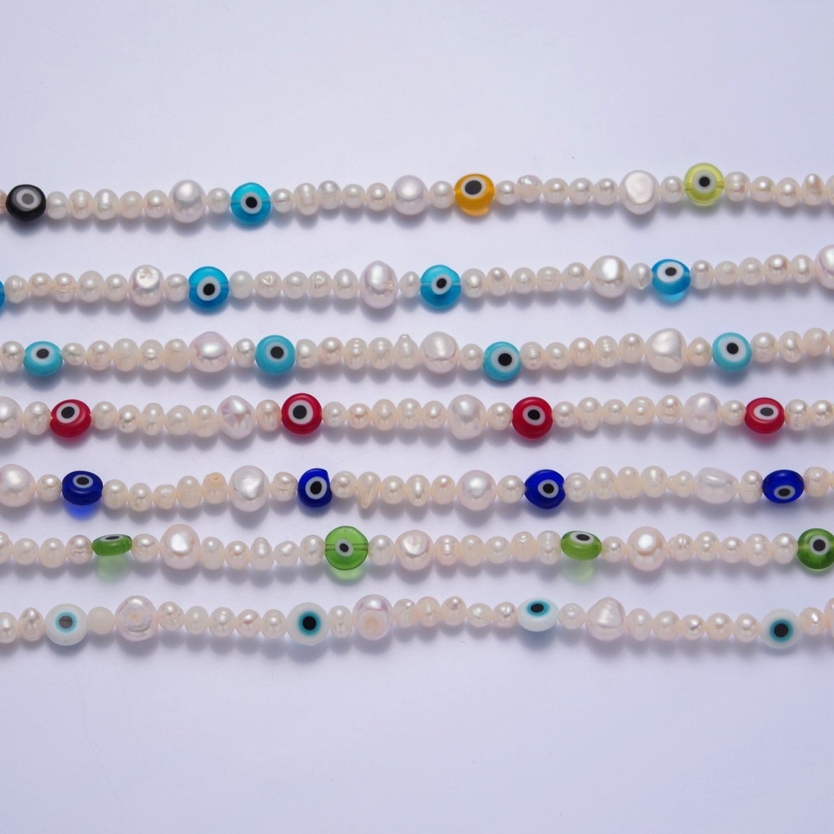 Red Evil Eye Beaded Choker Necklace for Women Freshwater Pearl Choker Necklace Boho Handmade 18K Gold Filled Y2K Jewelry | WA-1027 Clearance Pricing - DLUXCA