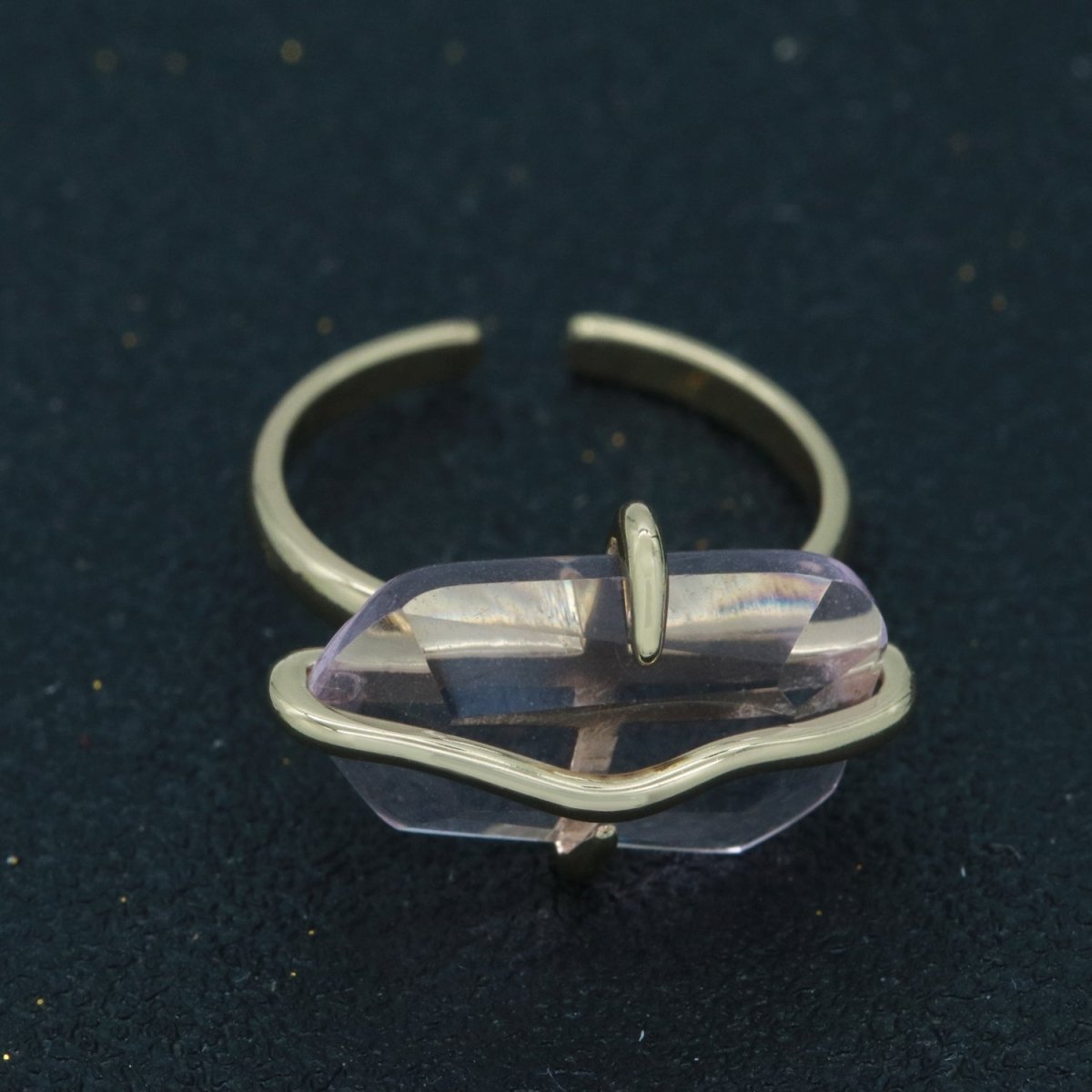 Red / Green / PINK Crystal Gold Ring Open Adjustable Wrapped S-220 S-222 - DLUXCA