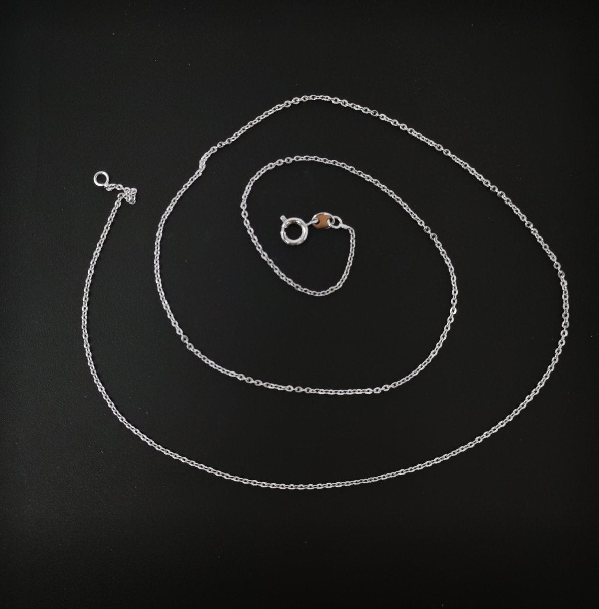 Rhodium Plated 0.5mm Dainty Cable 20 Inch Layering Necklace | CN-640 Clearance Pricing - DLUXCA