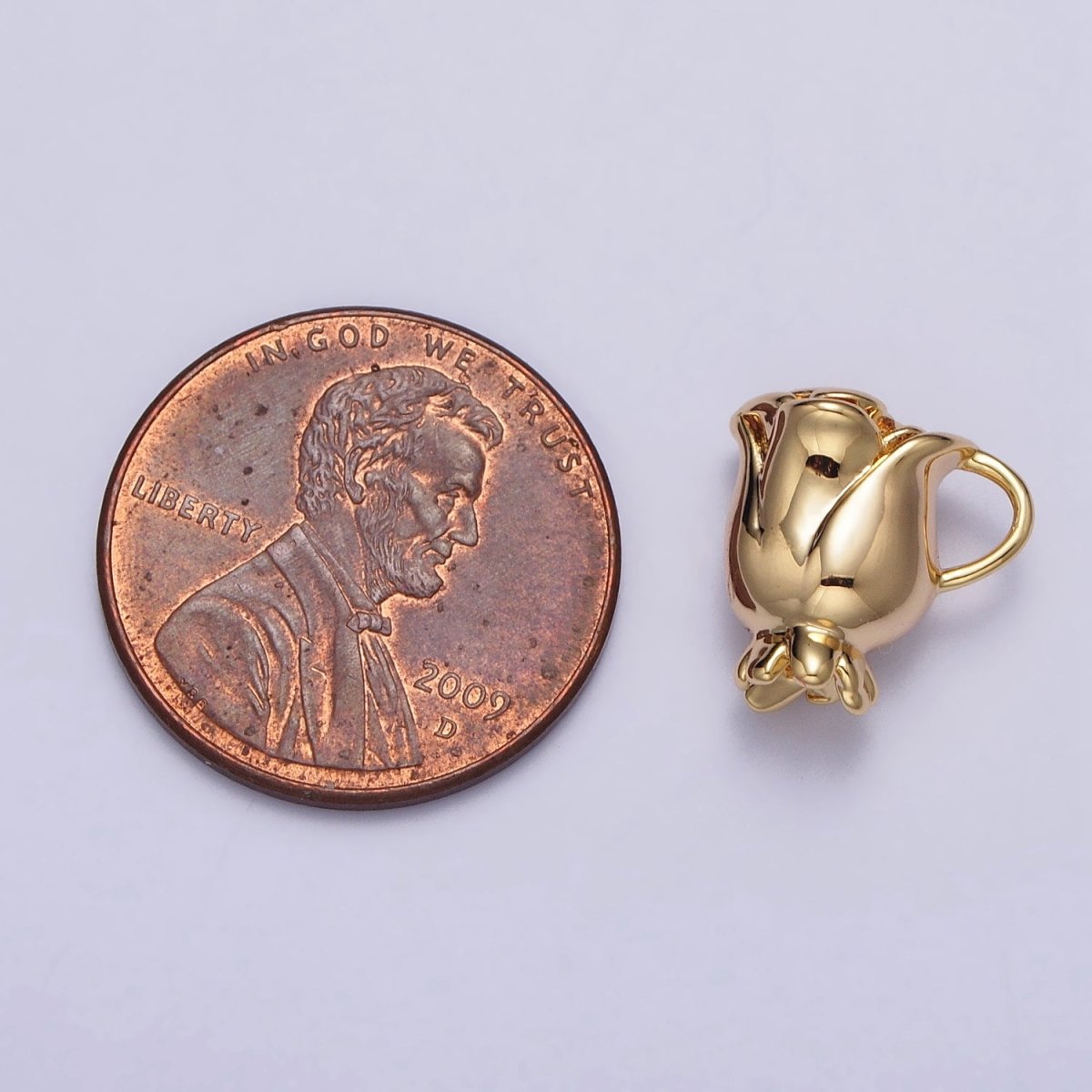 Rose Flower Themed Cup Add-On Charm in Gold & Silver | AC119 AC120 - DLUXCA