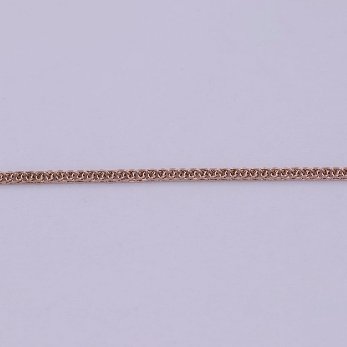 Rose Gold Fox Tail Chain Necklace - 18K Gold Plated Foxtail Chain - Dainty 1.4mm Layering 20 Inch Ready To Wear Chain with Spring Ring | WA-515 Clearance Pricing - DLUXCA
