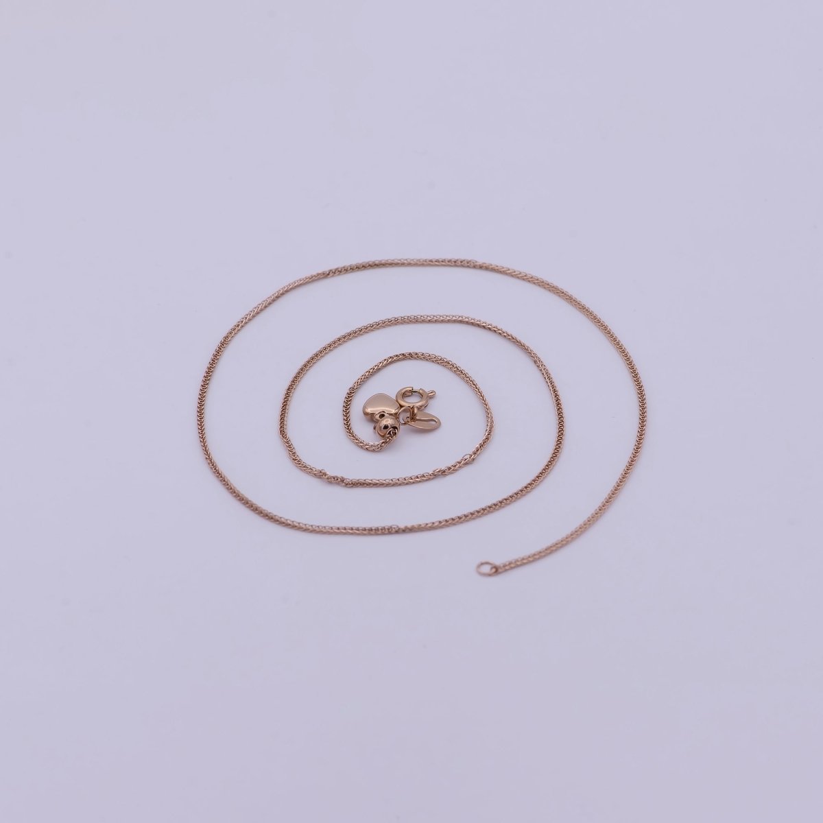 Rose Gold Fox Tail Chain Necklace 18K Gold Plated Foxtail Chain