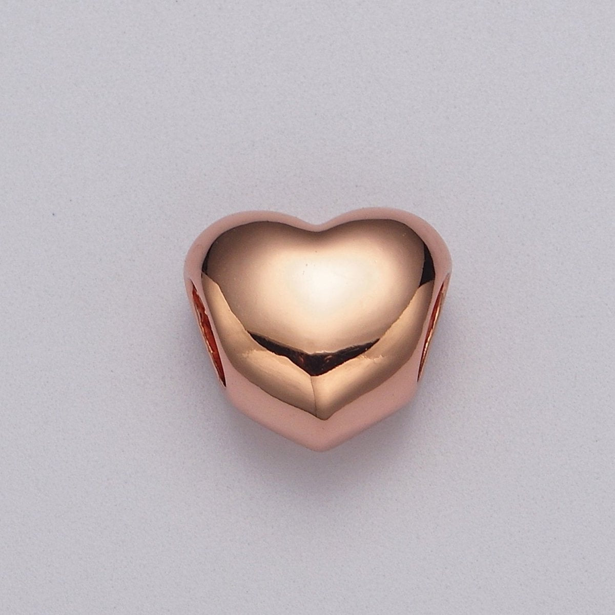 Rose Gold / Silver / Black Heart Spacer Beads, Heart Shape Spacer Charms Big Hole Bead High Quality Beads B-182 B-183 B-184 - DLUXCA