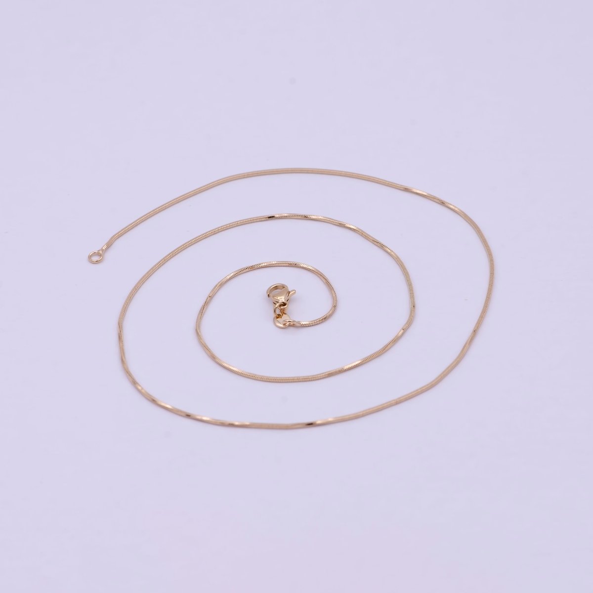 Rose Gold Snake Chain Rose Gold Plated Cocoon Finished Chain, 20 Inches Layering Necklace with Lobster Clasps | WA-614 Clearance Pricing - DLUXCA