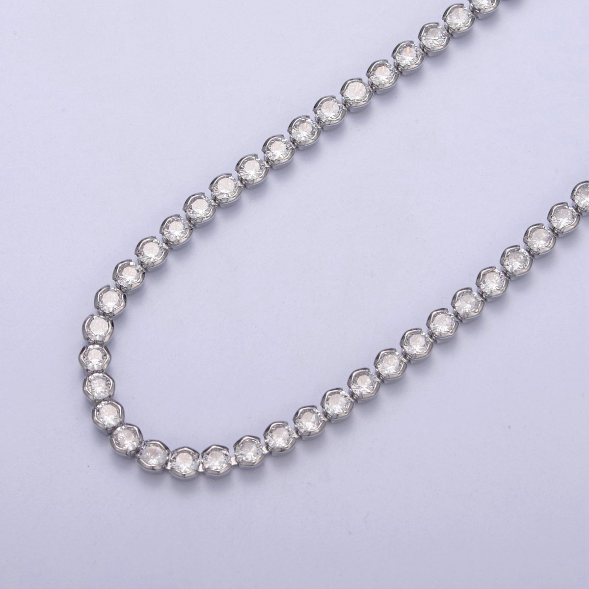 Round Cubic Zirconia Tennis Necklace , Diamond Necklace , 14K Gold Filled Tennis Adjustable Necklace, Gift for her | WA-600 Clearance Pricing - DLUXCA