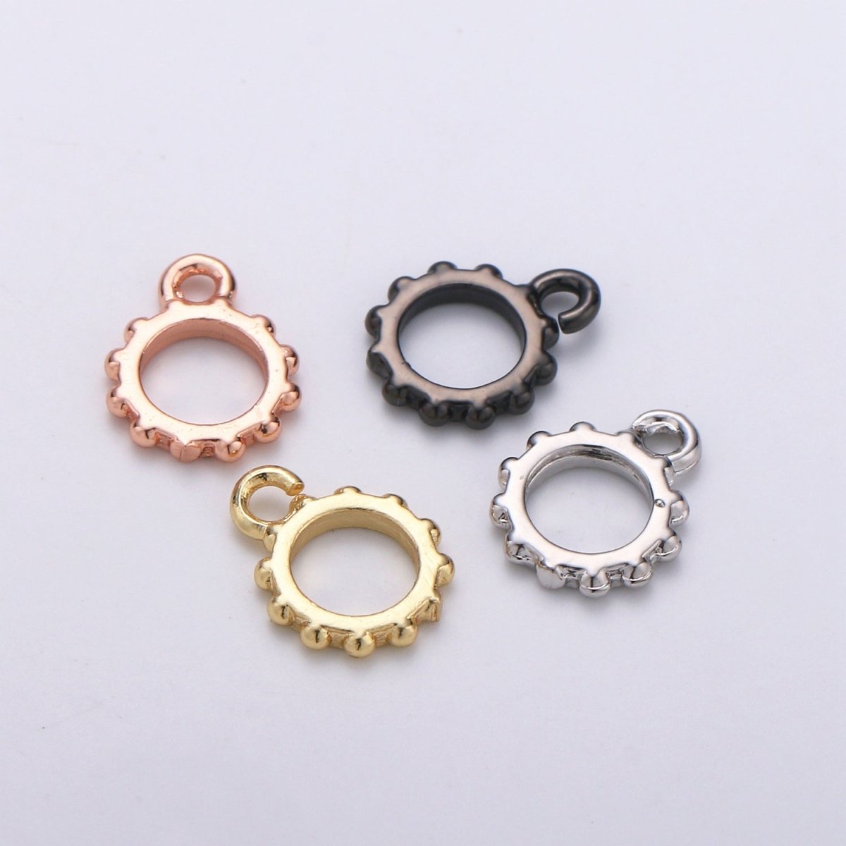Round Gold Bail, Silver bail, Lead Nickel free, Pendant bail Rose Gold bail for charm Necklace making supplies, Jewelry supplies K-192 - K-195 - DLUXCA