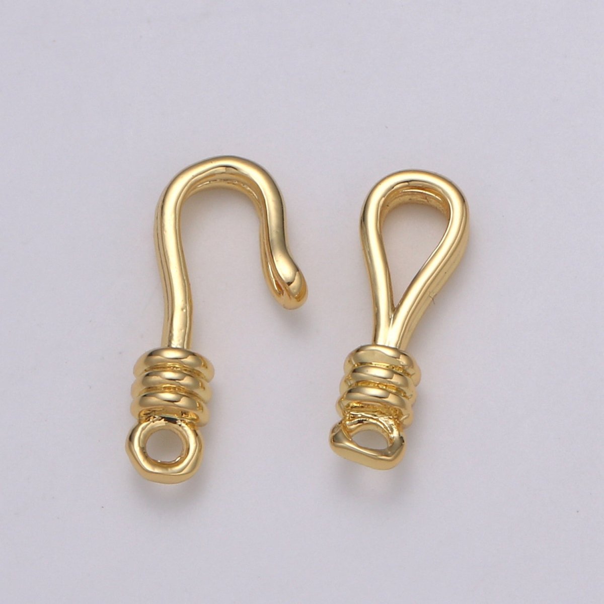 Round Leather Hook Clasp Gold Filled Jewelry Making Supplies K-645 K-647-K-648 - DLUXCA