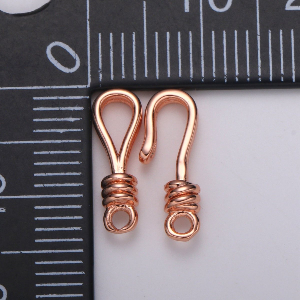 Round Leather Hook Clasp Gold Filled Jewelry Making Supplies K-645 K-647-K-648 - DLUXCA