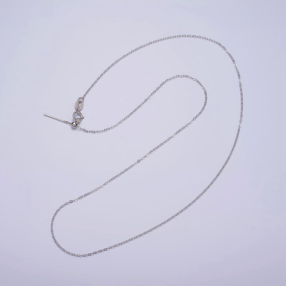 S925 Sterling Silver 0.5mm Dainty Cable Adjustable Slider 15.5 Inch Chain Necklace | WA-1946 Clearance Pricing - DLUXCA