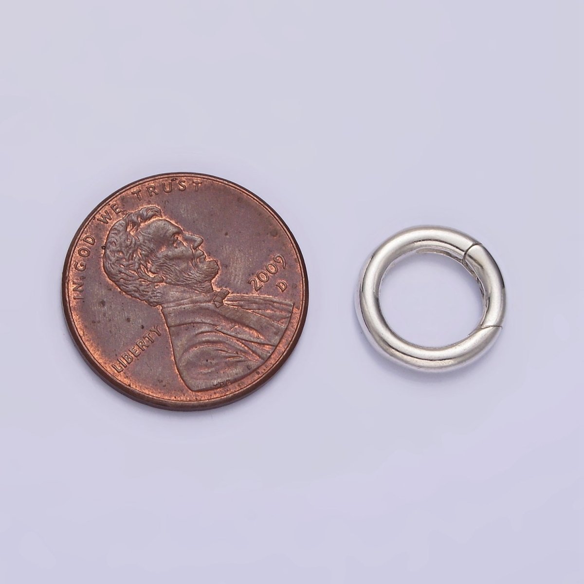 S925 Sterling Silver 12mm Round Push Spring Gate Jewelry Supply | SL-371 - DLUXCA