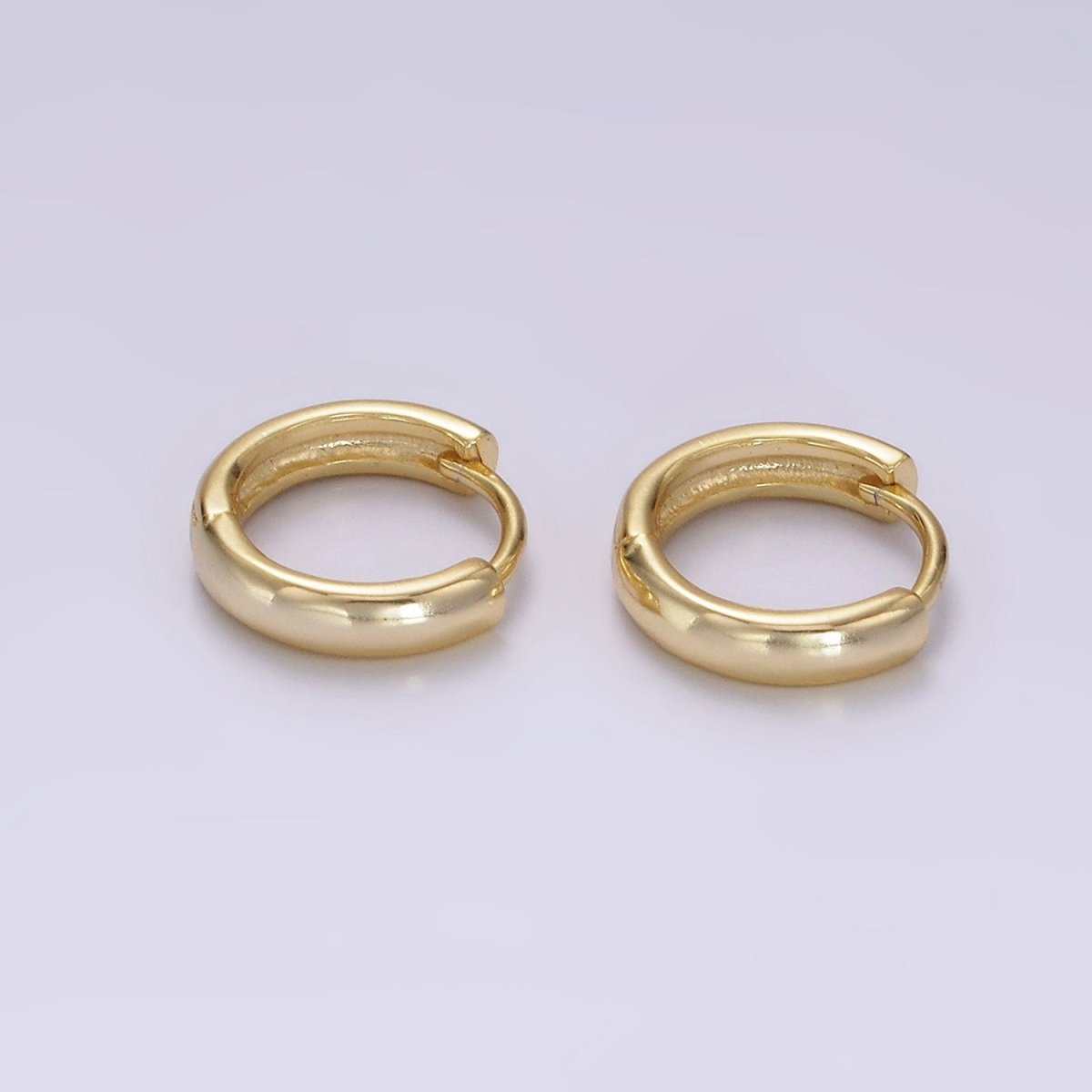 S925 Sterling Silver 12mm Thin Minimalist Cartilage Huggie Earrings in Silver & Gold | SL-409 SL-410 - DLUXCA