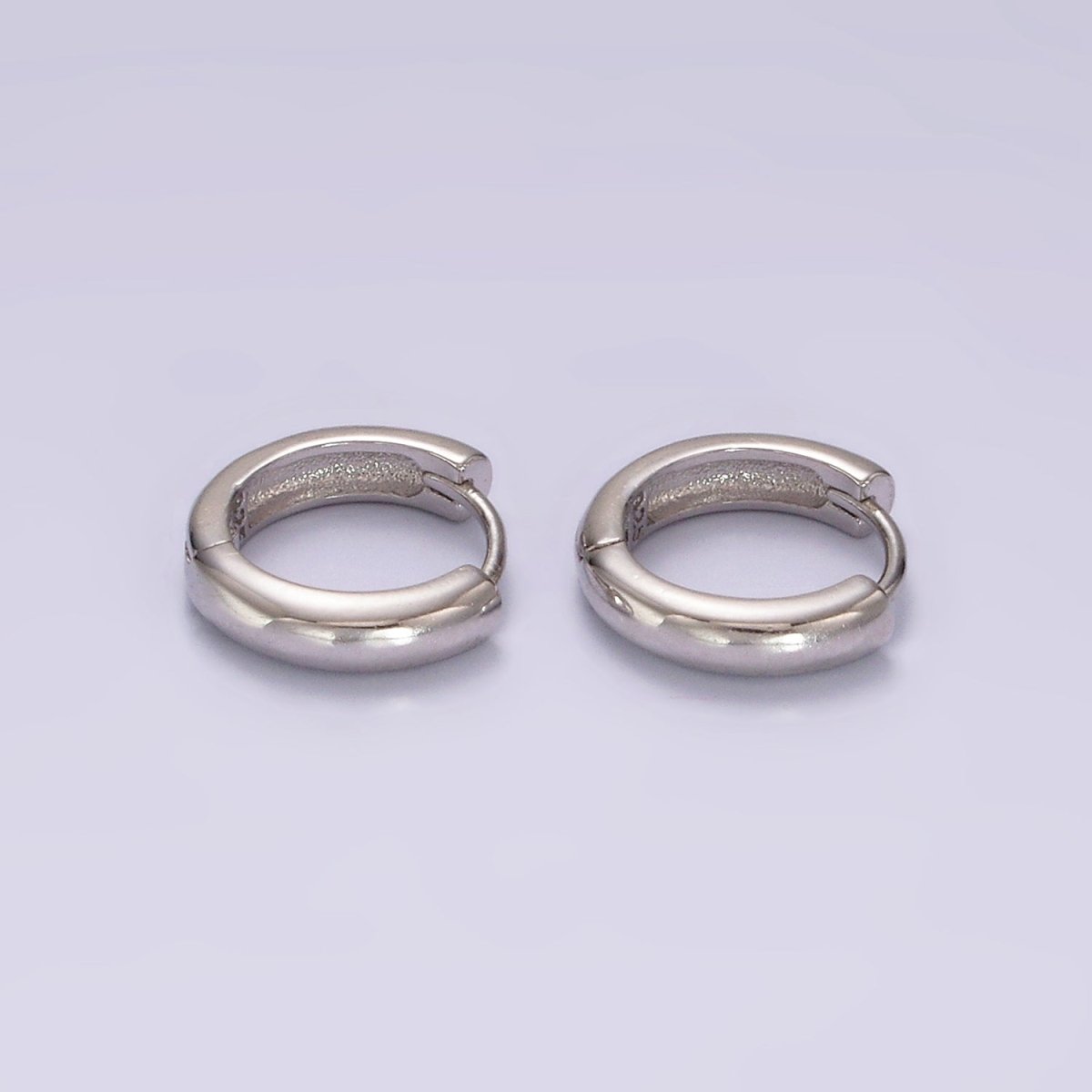 S925 Sterling Silver 12mm Thin Minimalist Cartilage Huggie Earrings in Silver & Gold | SL-409 SL-410 - DLUXCA