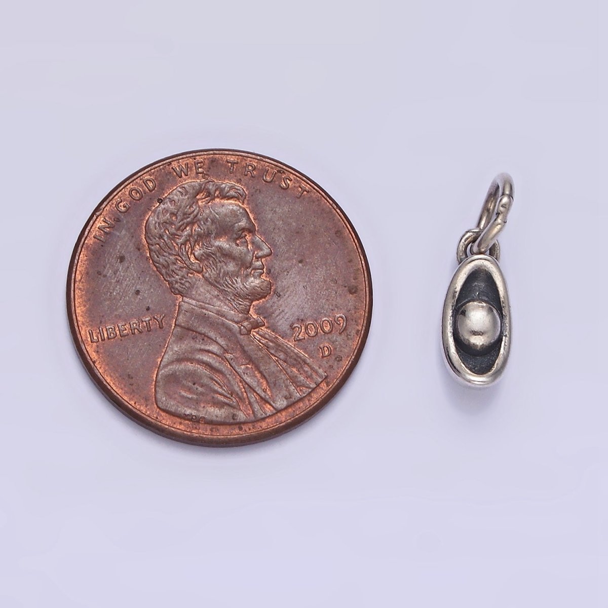 S925 Sterling Silver 14mm Pea Plant Nature Add-On Charm | SL-378 - DLUXCA